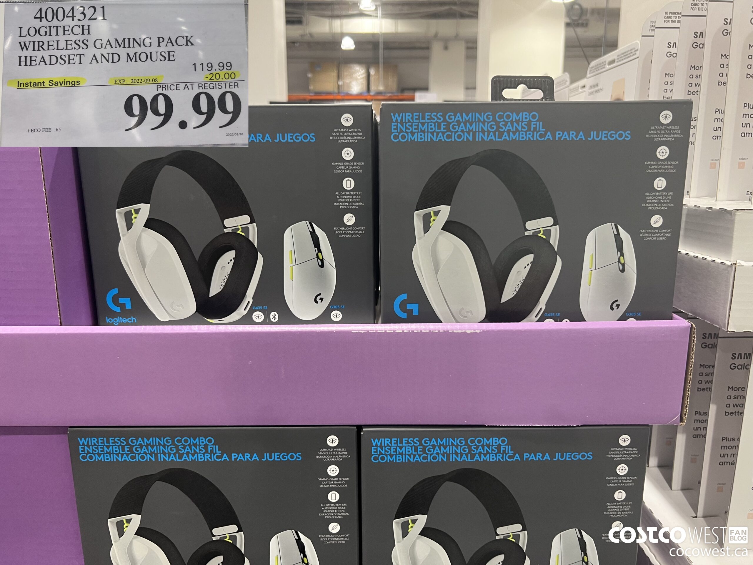 4004321 LOGITECH WIRELESS GAMING PACK HEADSET AND MOUSE  ($20.00 INSTANT SAVINGS EXPIRES ON 2022-09-08) $99.99