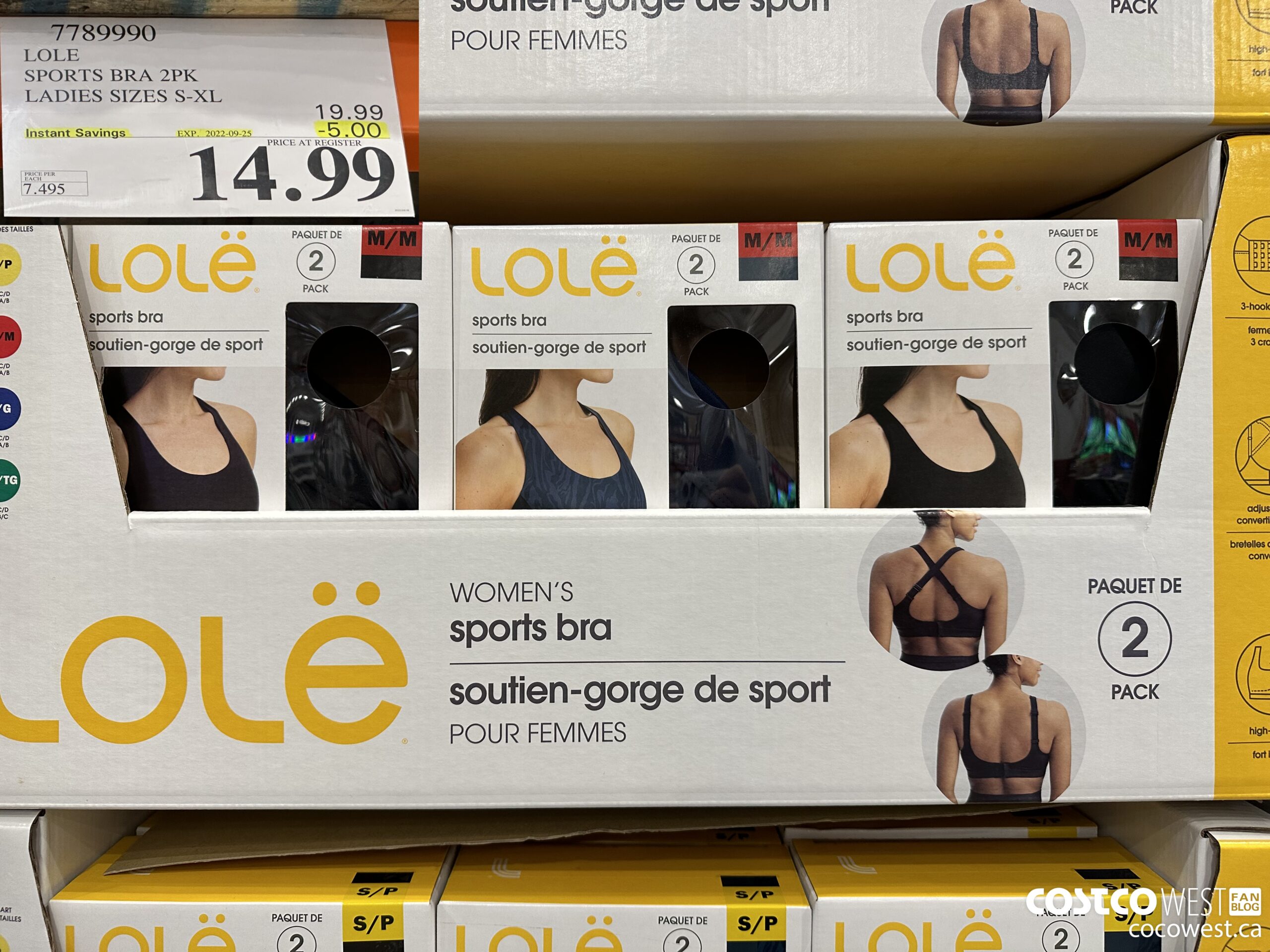 7789990 LOLE SPORTS BRA 2PK LADIES SIZES S XL 5 00 INSTANT SAVINGS