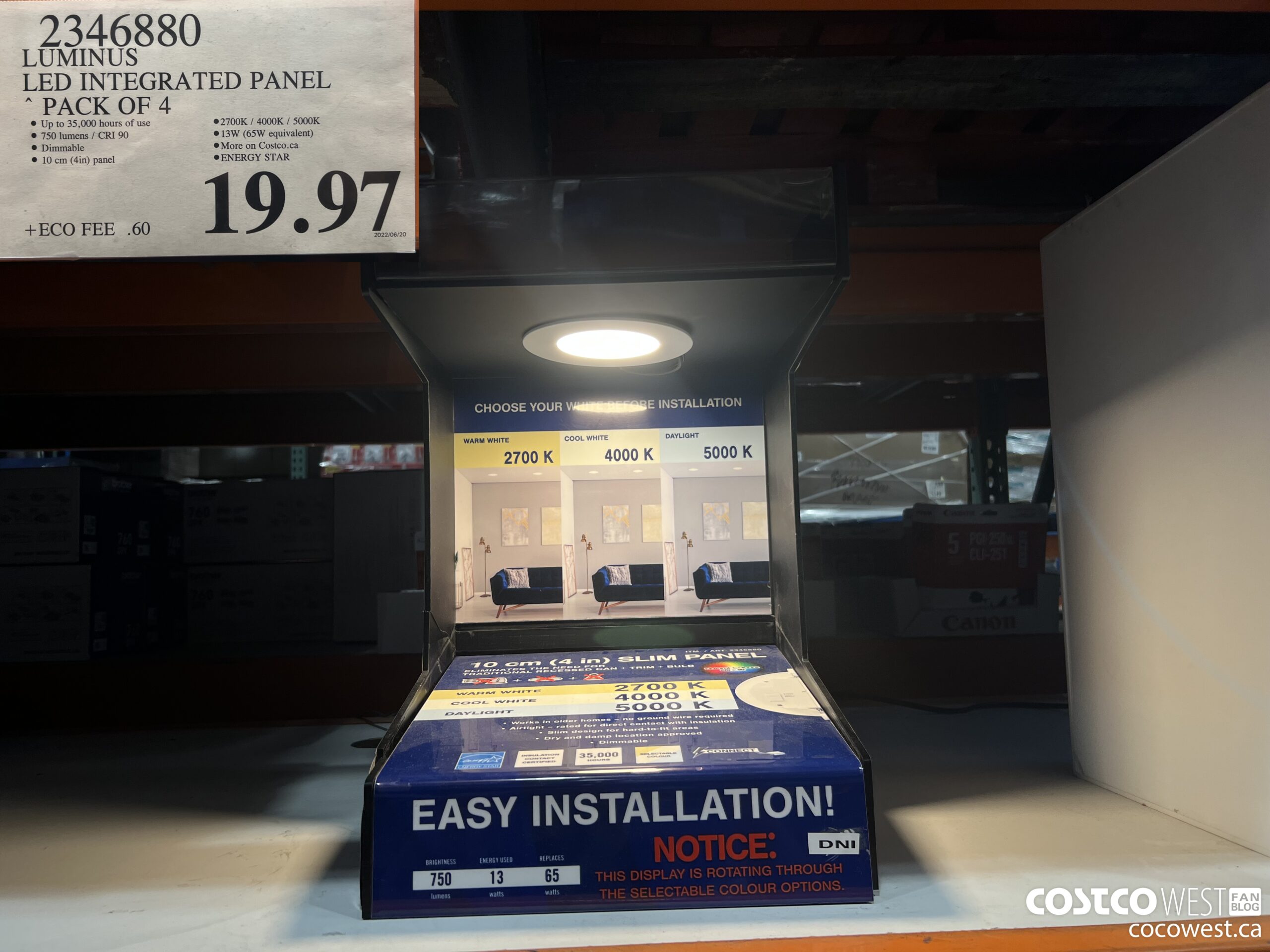 2346880 LUMINUS LED INTEGRATED PANEL PACK OF 4 $19.97