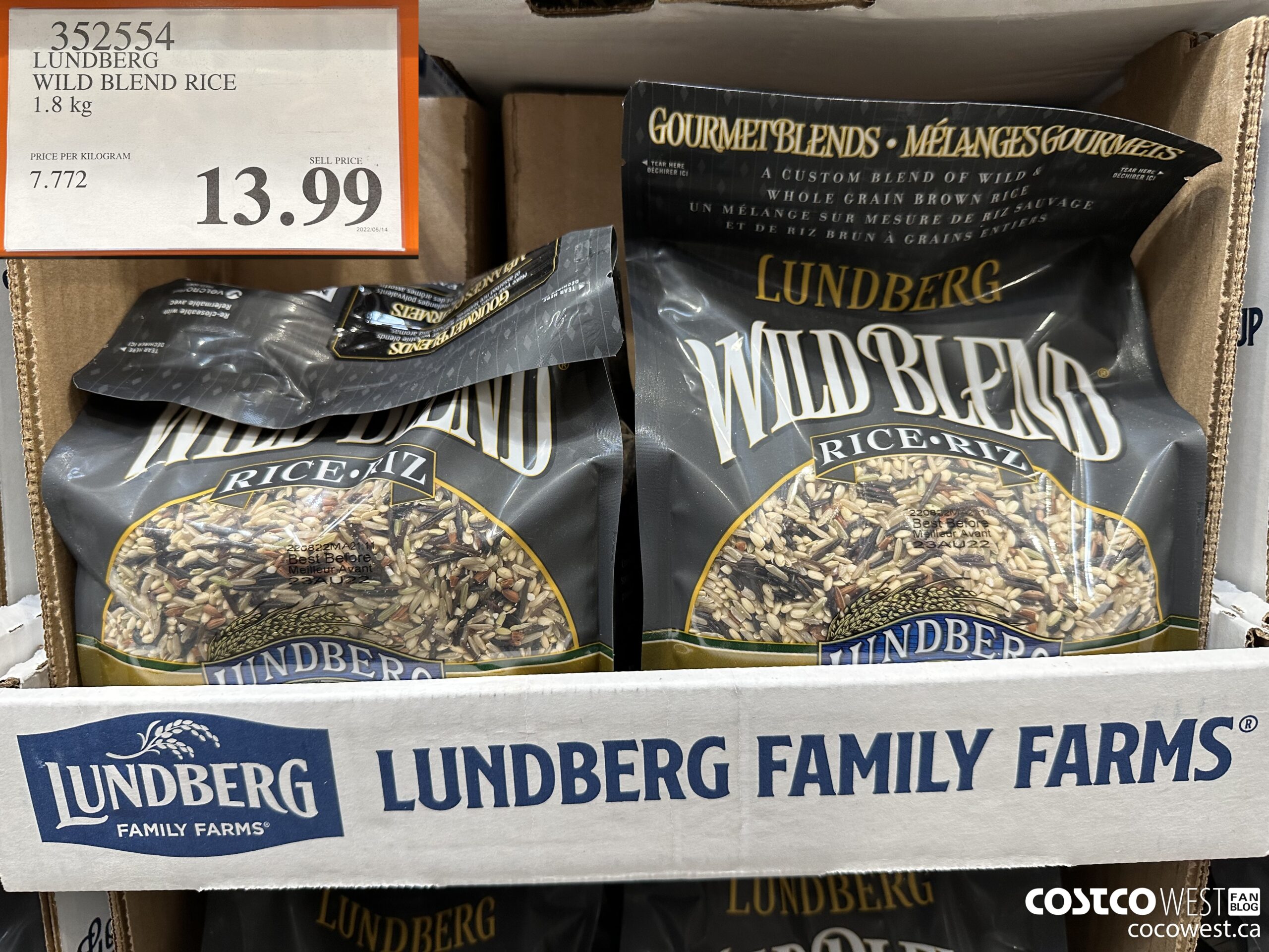 352554 LUNDBERG WILD BLEND RICE 1.8KG $13.99
