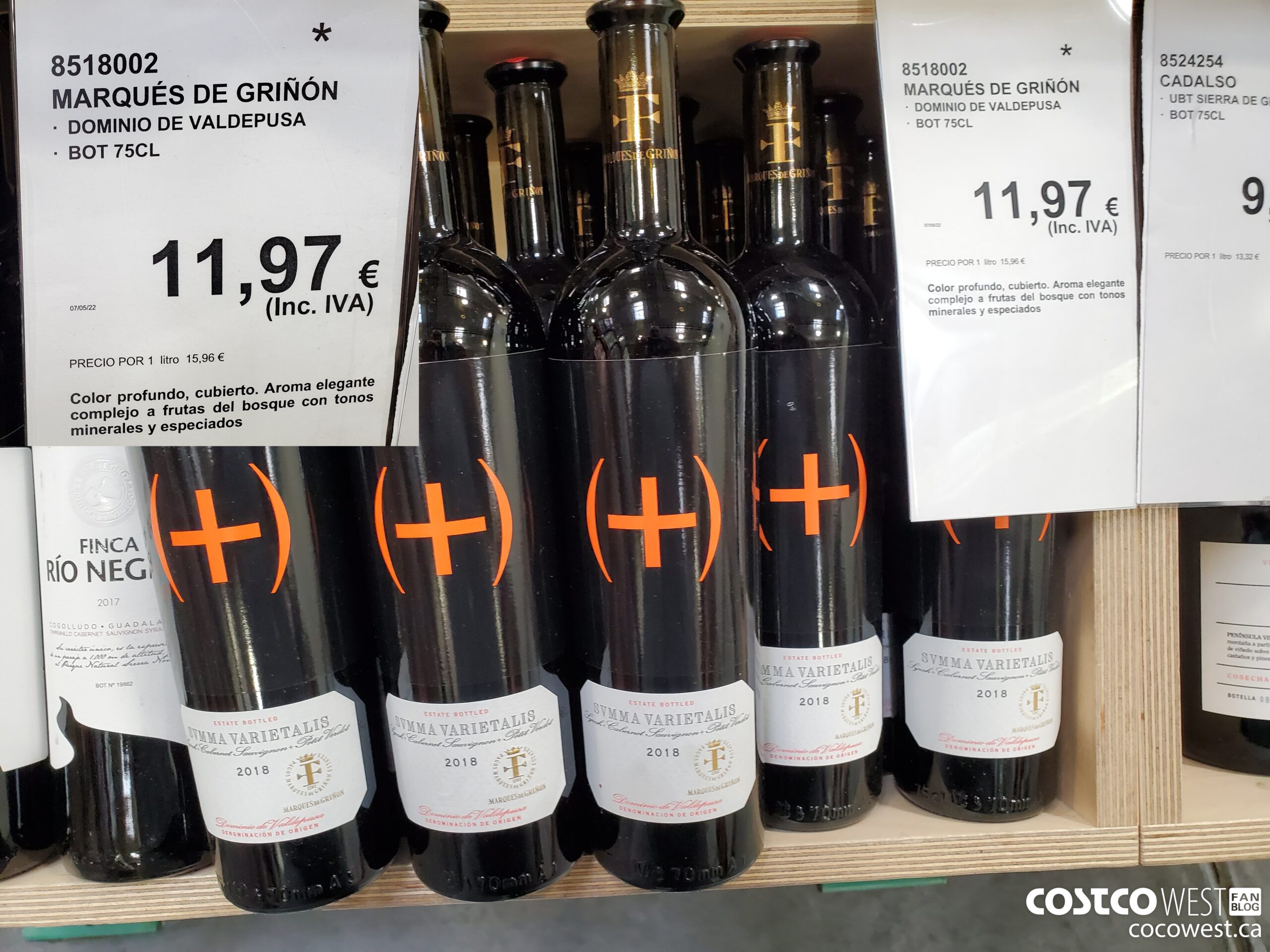 8518002 MARQUES DE GRINON DOMINIO DE VALDEPUSA BOT 75 CL $11.97