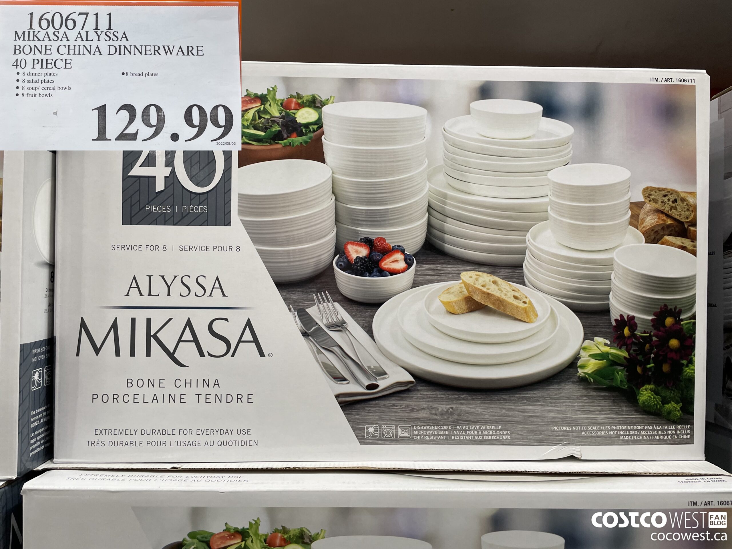 1606711 MIKASA ALYSSA BONE CHINA DINNERWARE 40 PIECE $129.99