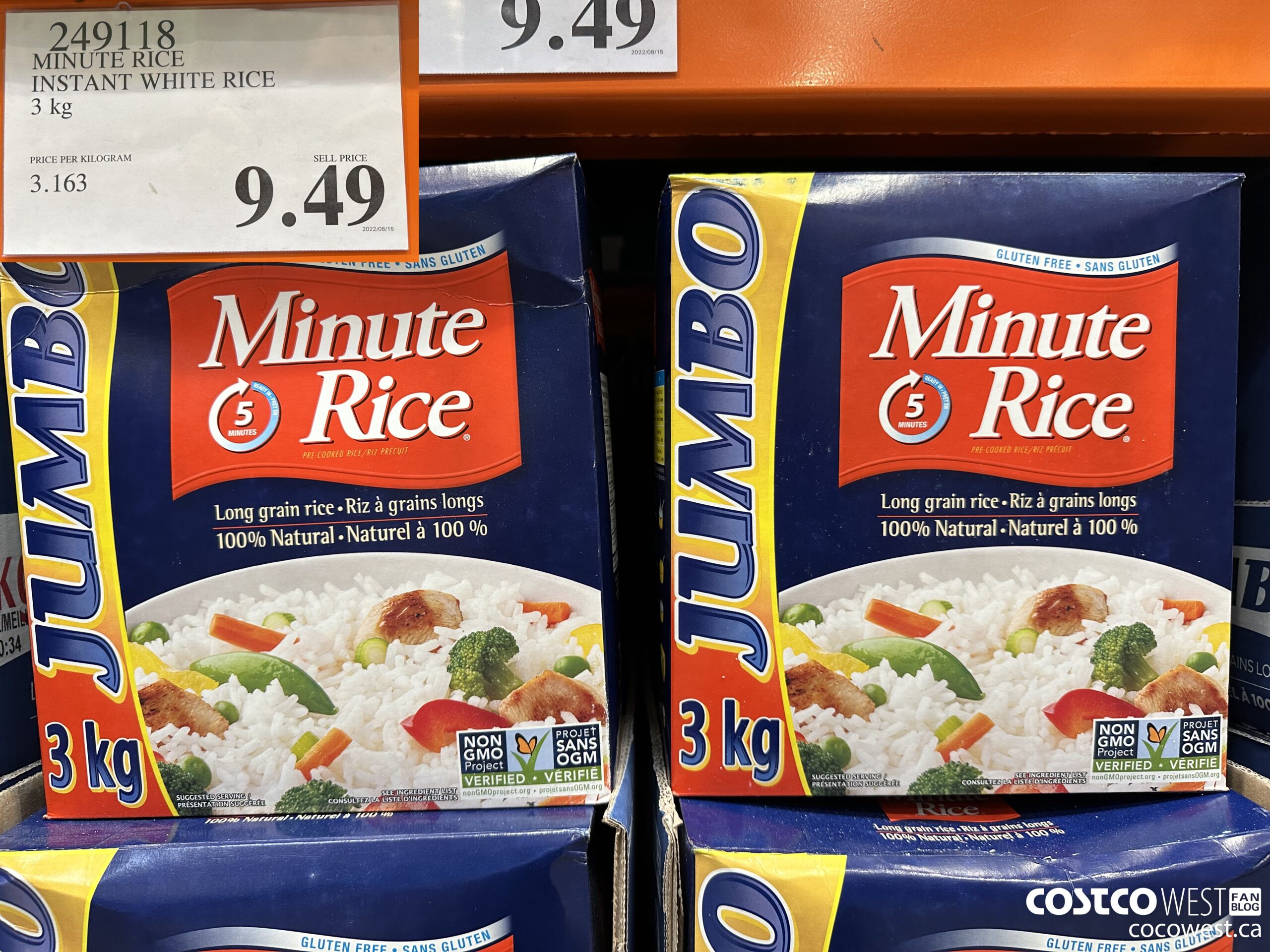249118 MINUTE RICE INSTANT WHITE RICE 3 kg $9.49