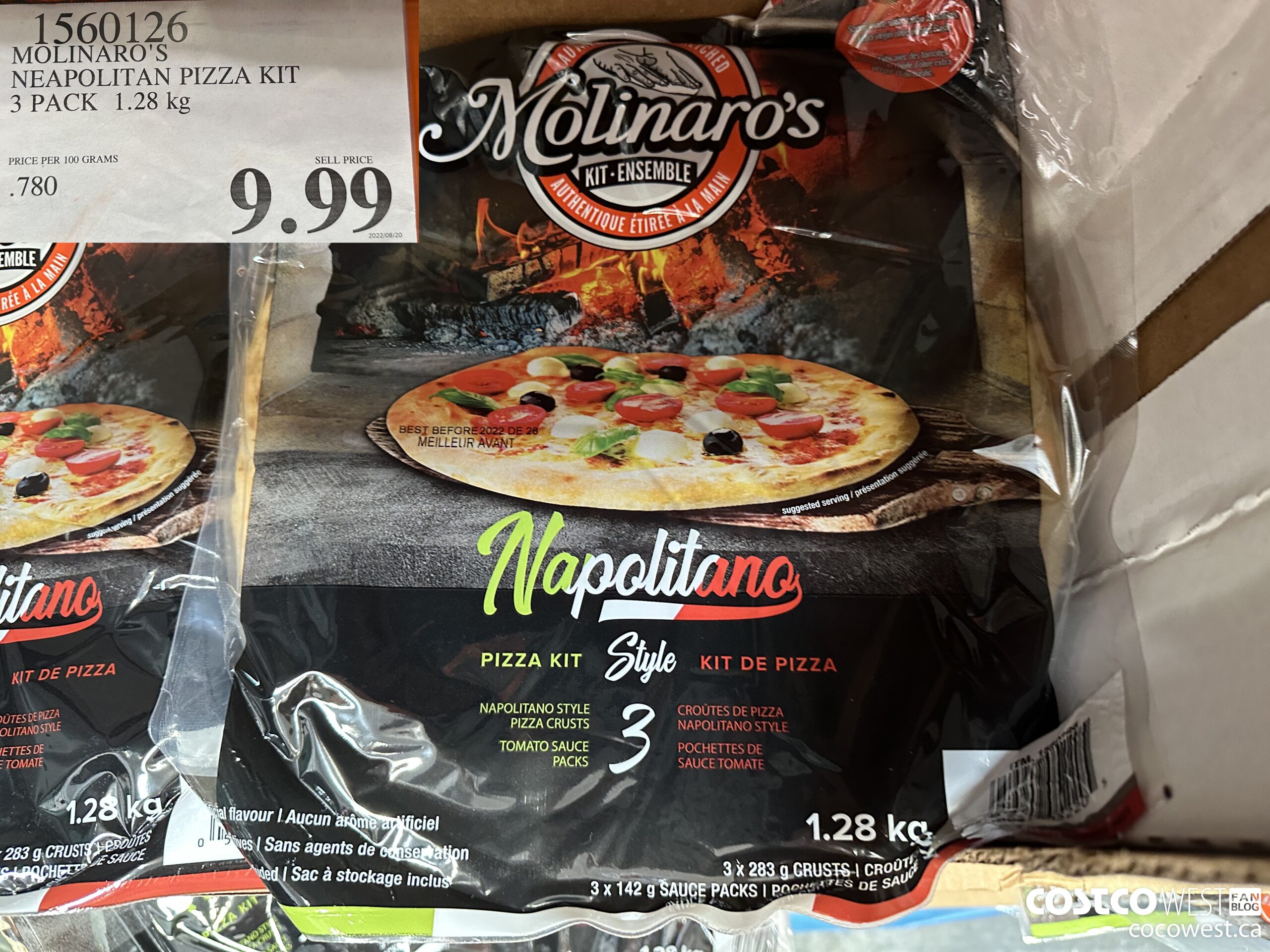 1560126 MOLINARO'S NEAPOLITAN PIZZA KIT 3 PACK 1.28kg $9.99