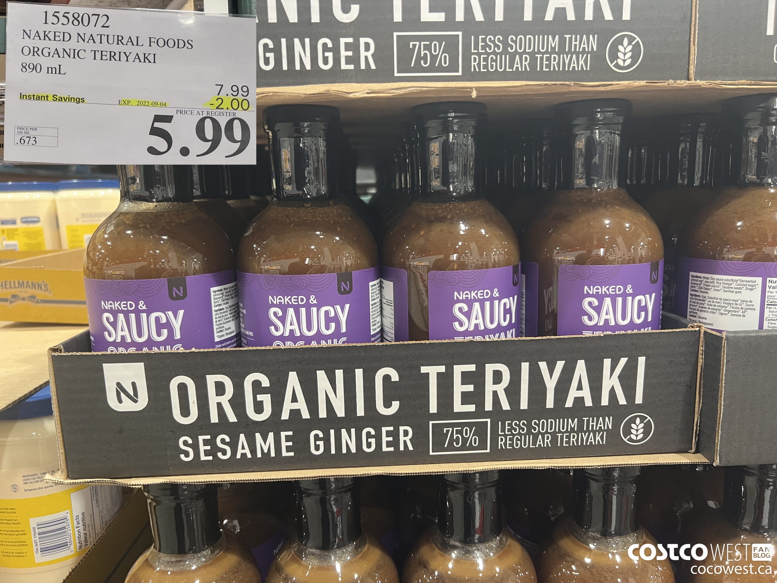 1558072 NAKED NATURAL FOODS ORGANIC TERIYAKI 890 mL ($2.00 INSTANT SAVINGS EXPIRES ON 2022-09-04) $5.99