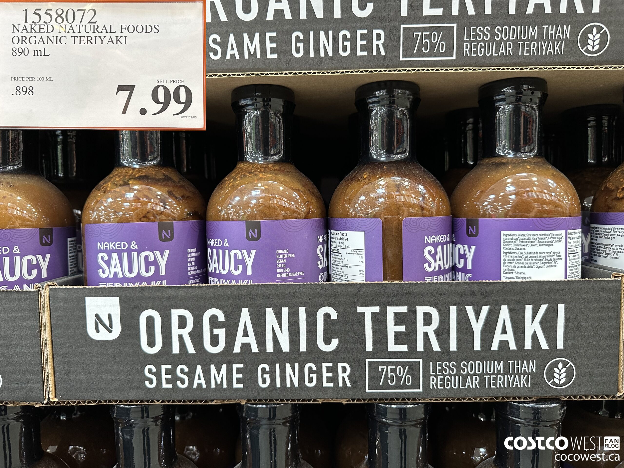 1558072 NAKED NATURAL FOODS ORGANIC TERIYAKI 890 mL $7.99