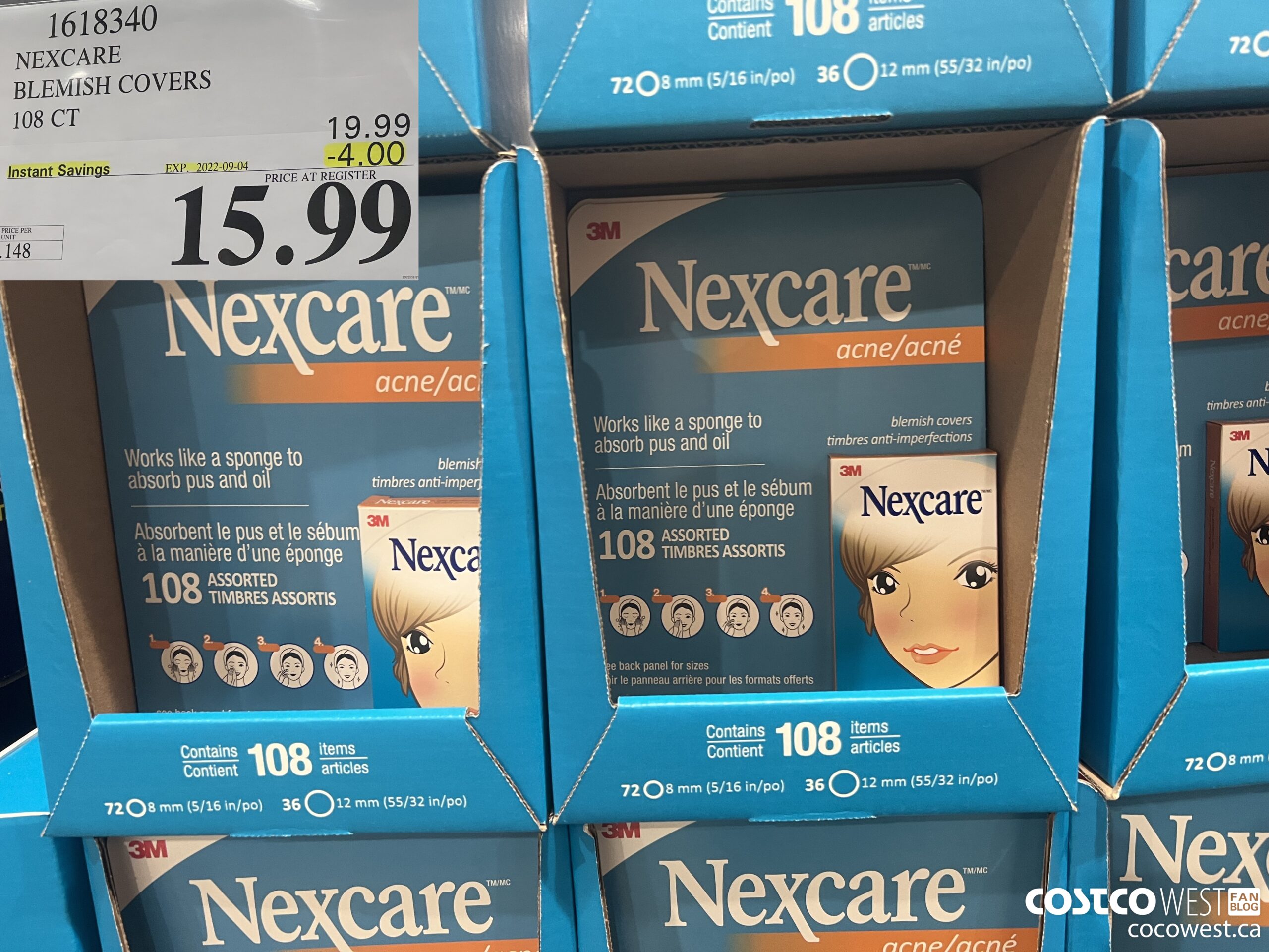 1618340 NEXCARE BLEMISH COVERS 108 CT ($4.00 INSTANT SAVINGS EXPIRES ON 2022-09-04) $15.99