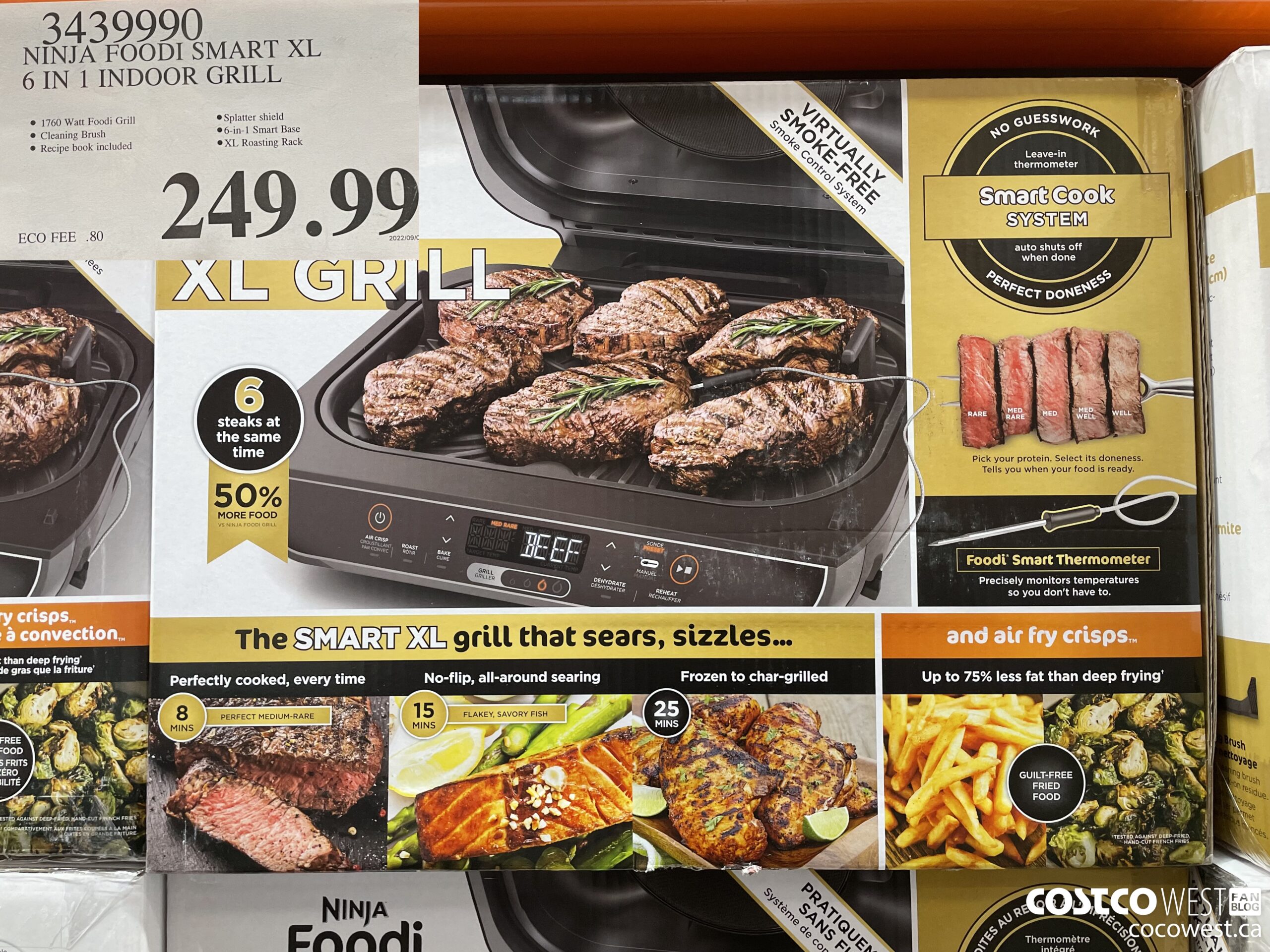 3439990 NINJA FOODI SMART XL 6 IN 1 INDOOR GRILL $249.99