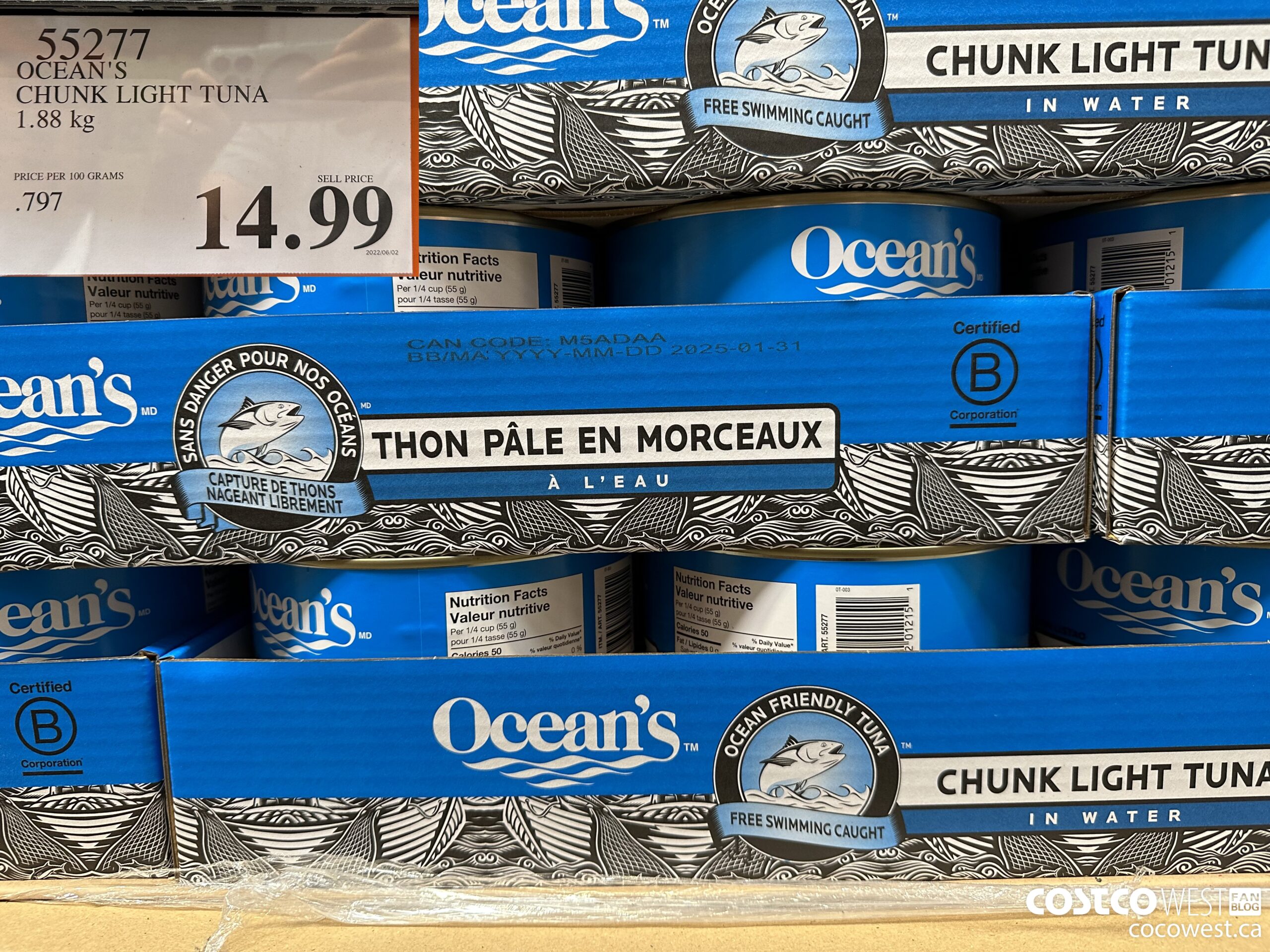 55277 OCEAN'S CHUNK LIGHT TUNA 1.88 KG $14.99
