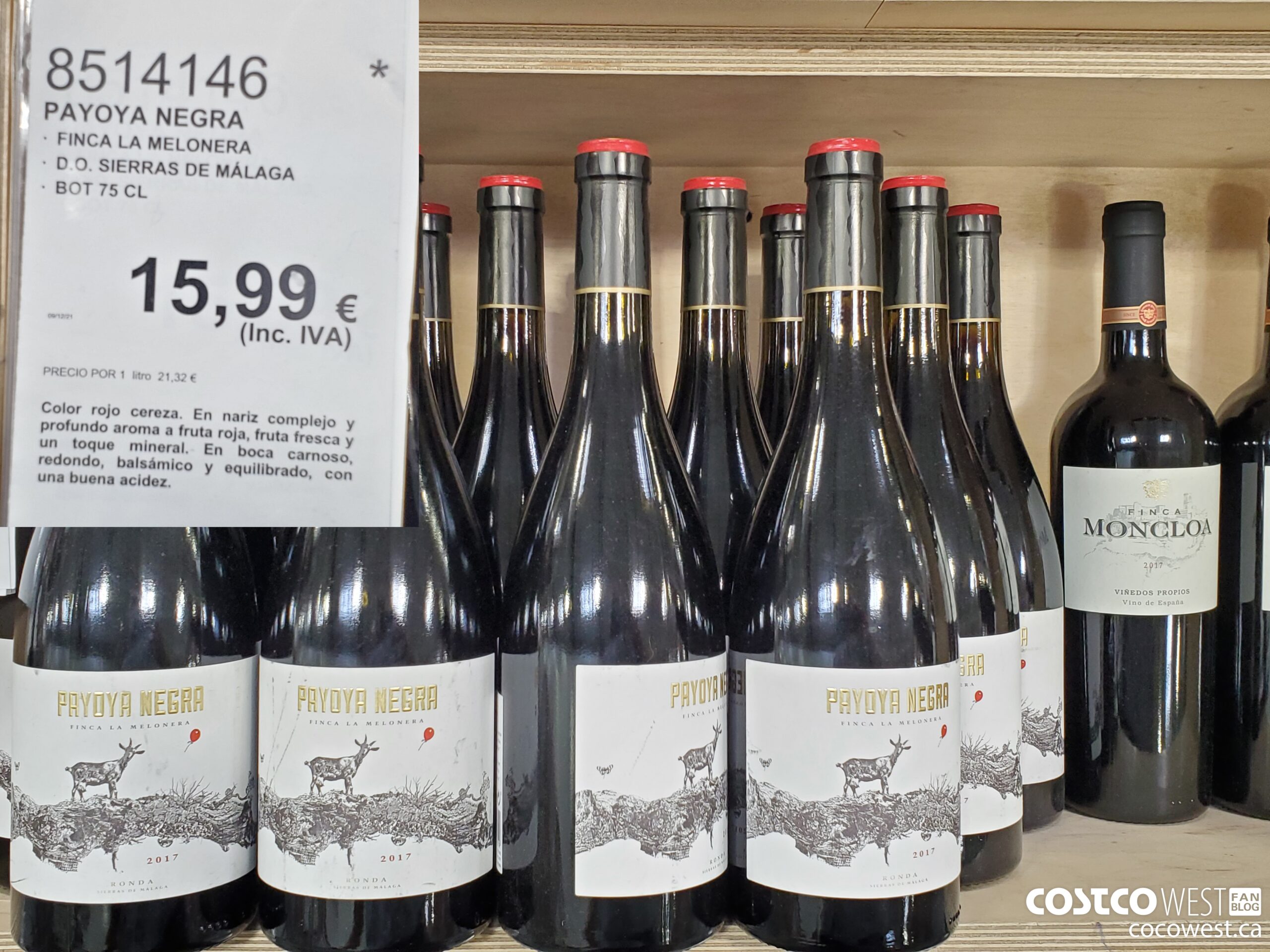 8514146 PAYOYA NEGRA FINCA LA MELONERA D.O. SIERRAS DE MALAGA BOT 75CL $15.99