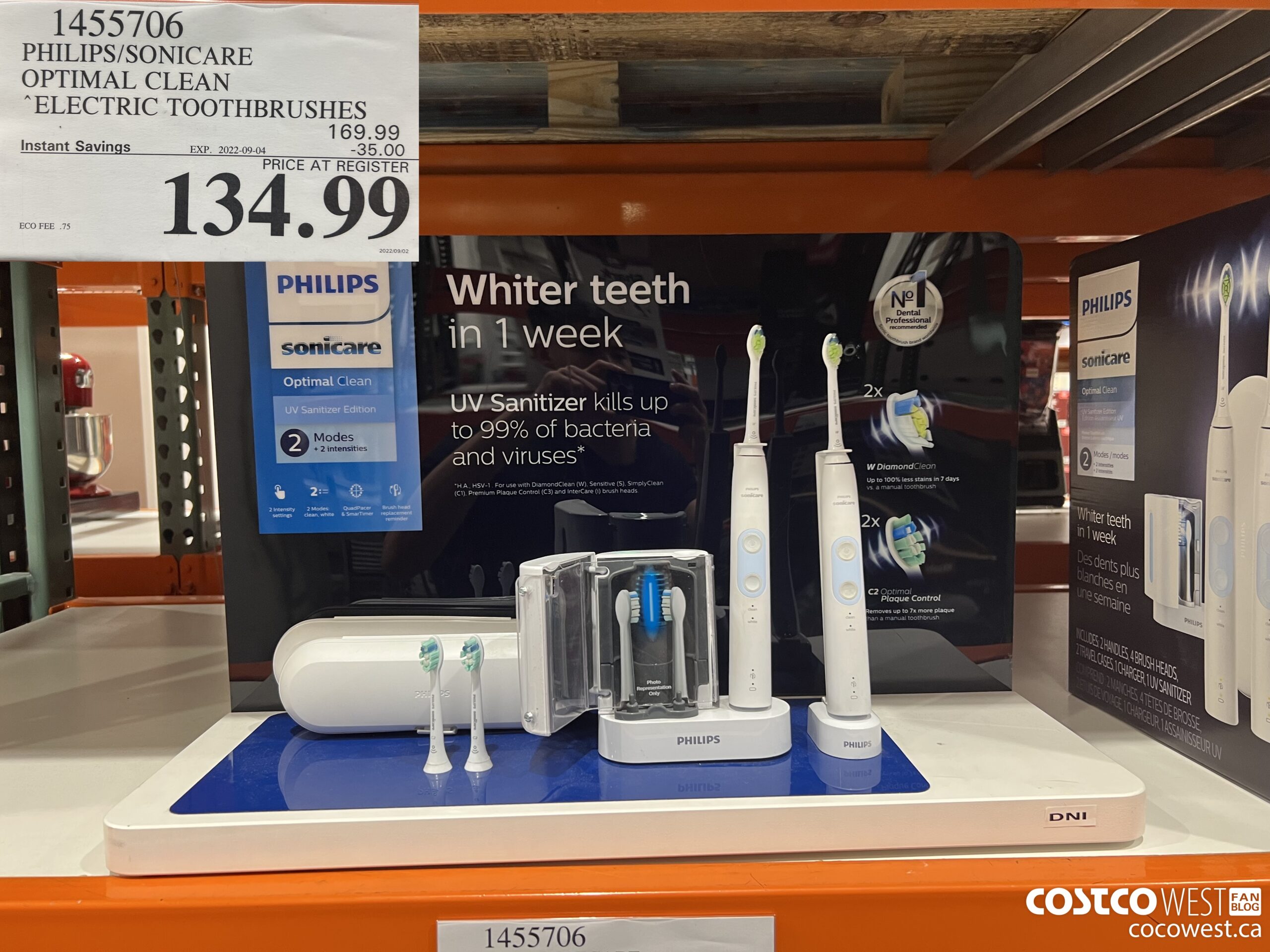 1455706 PHILIPS/SONICARE OPTIMAL CLEAN ELECTRIC TOOTHBRUSHES ($35.00 INSTANT SAVINGS EXPIRES ON 2022-09-04) $134.99