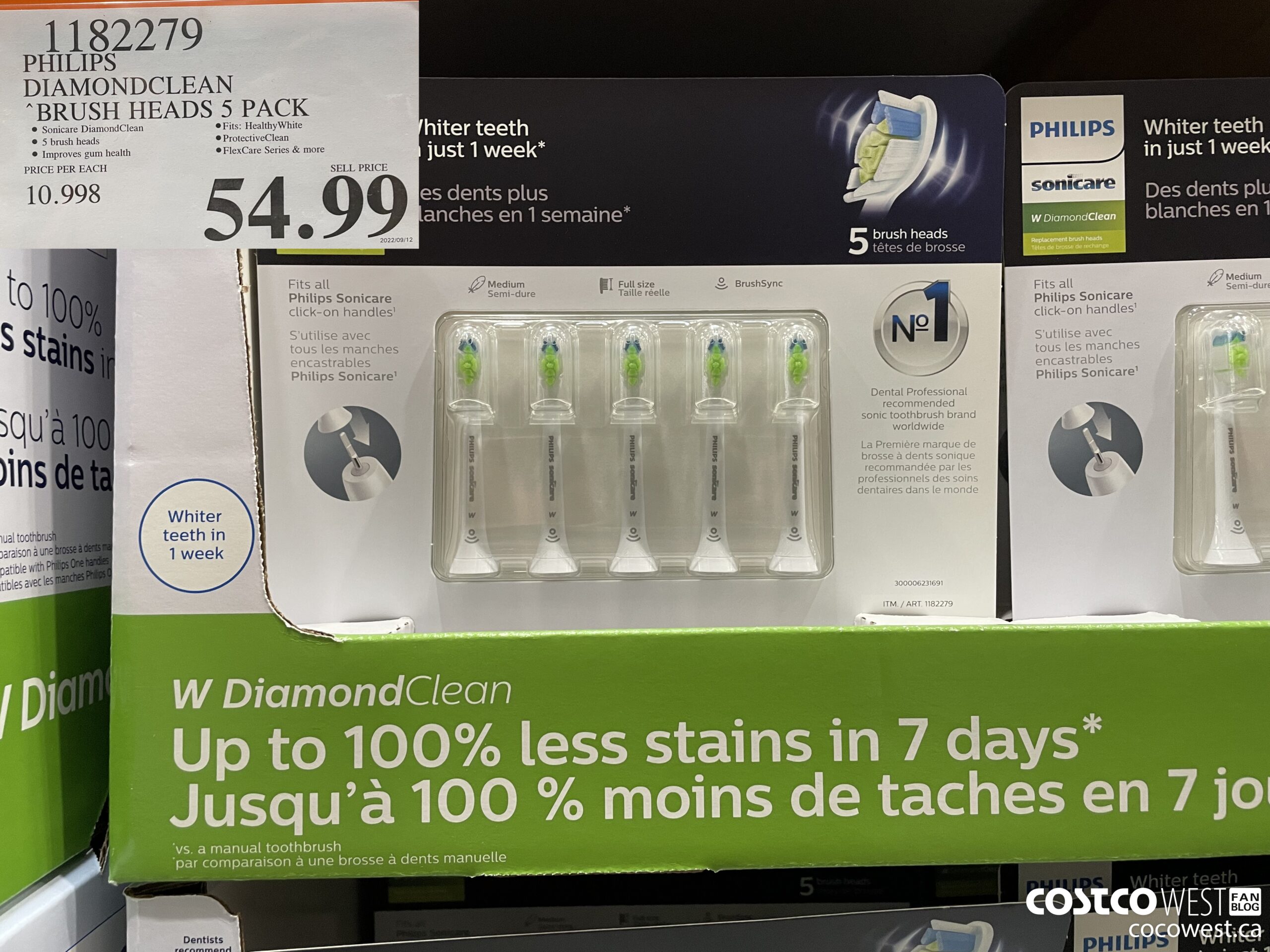 1182279 PHILIPS DIAMONDCLEAN BRUSH HEADS 5 PACK $54.99