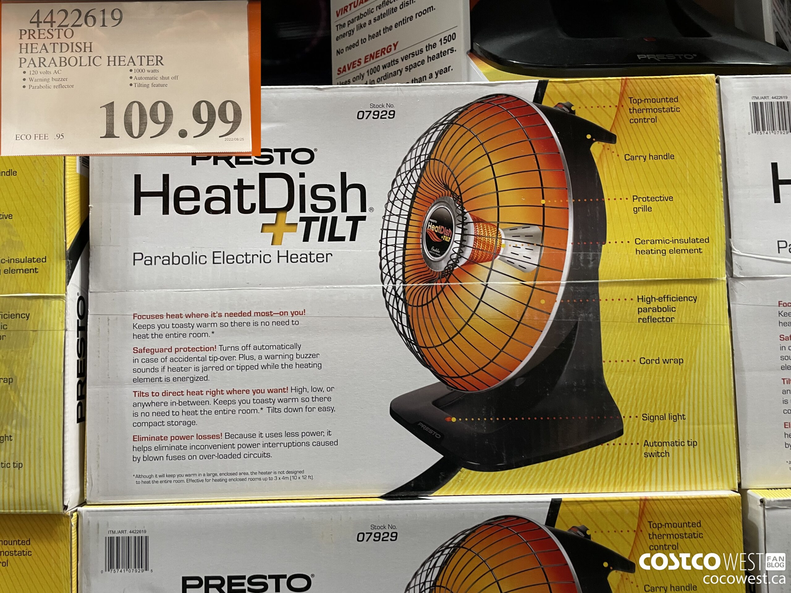 4422619 PRESTO HEATDISH PARABOLIC HEATER $109.99