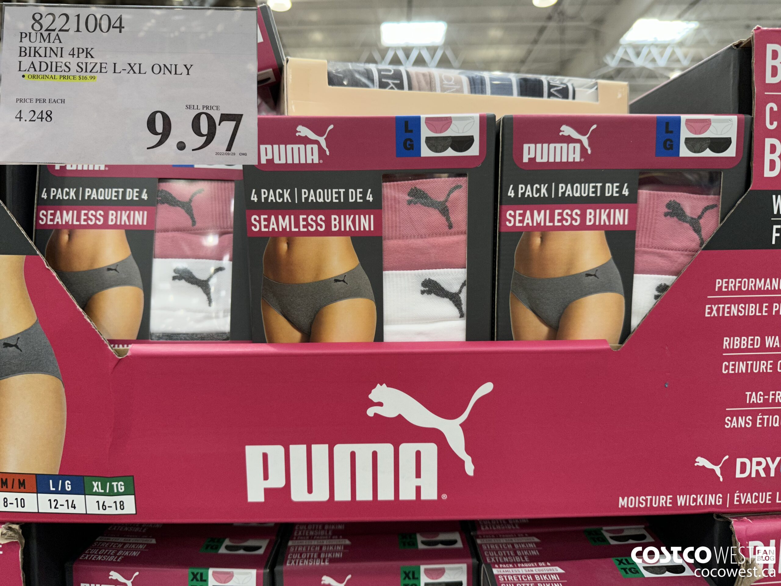 PUMA BIKINI 4PK + LADIES SIZES XS - XL at Costco South Sasktoon