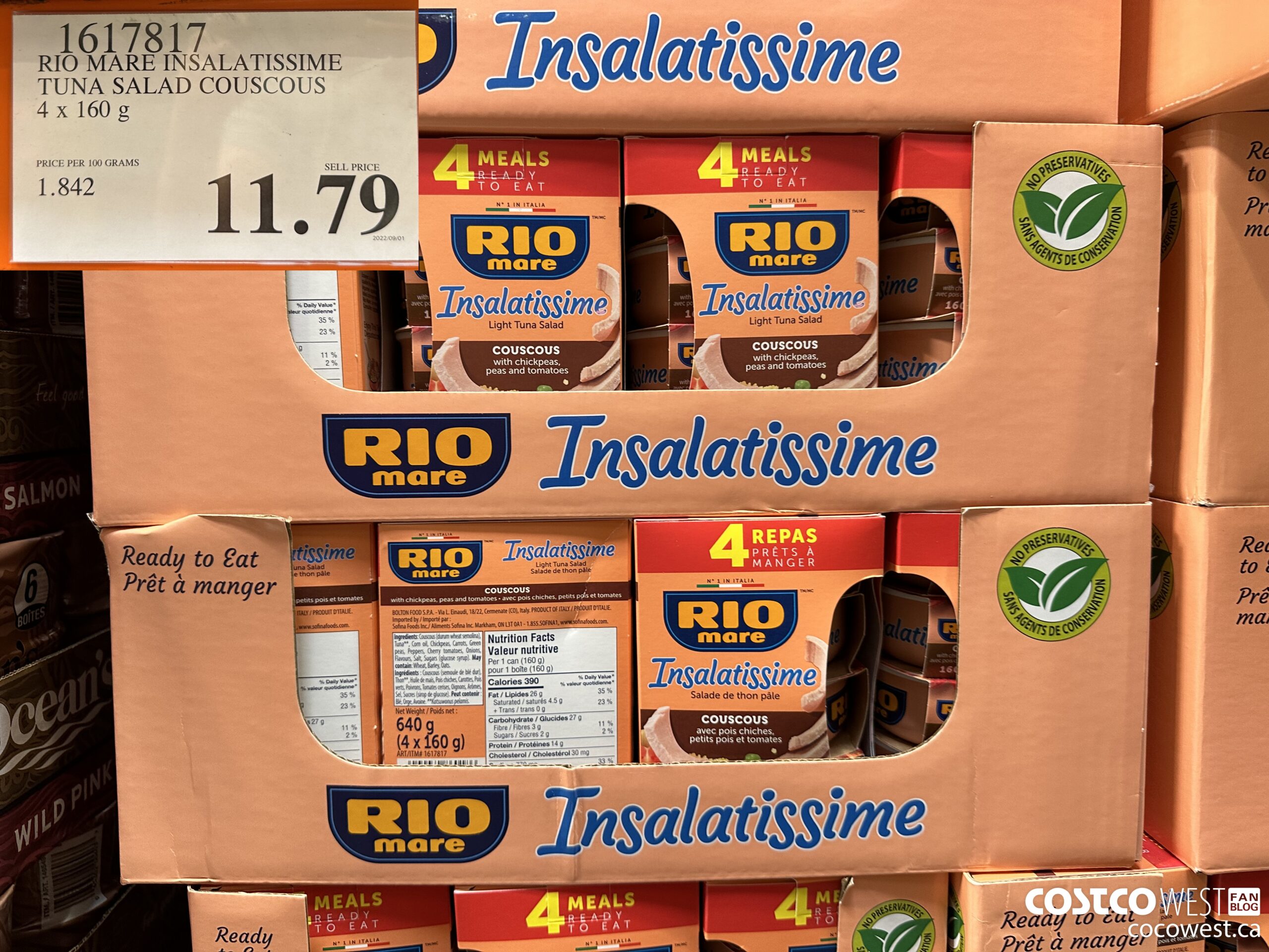 1617817 RIO MARE INSALATISSIME TUNA SALAD COUSCOUS 4 x 160 g $11.79