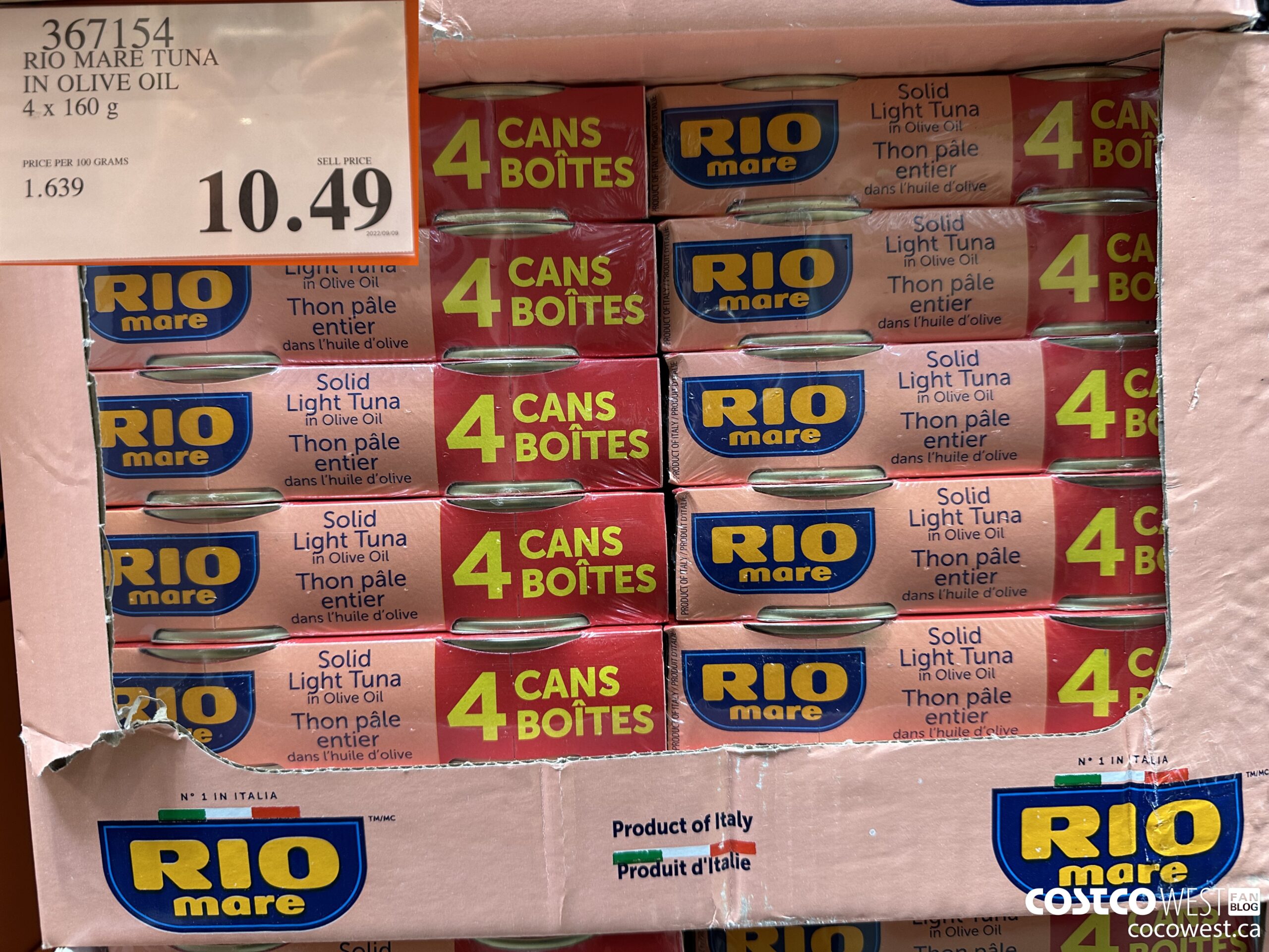 367154 RIO MARE TUNA IN OLIVE OIL 4 x 160 g $10.49