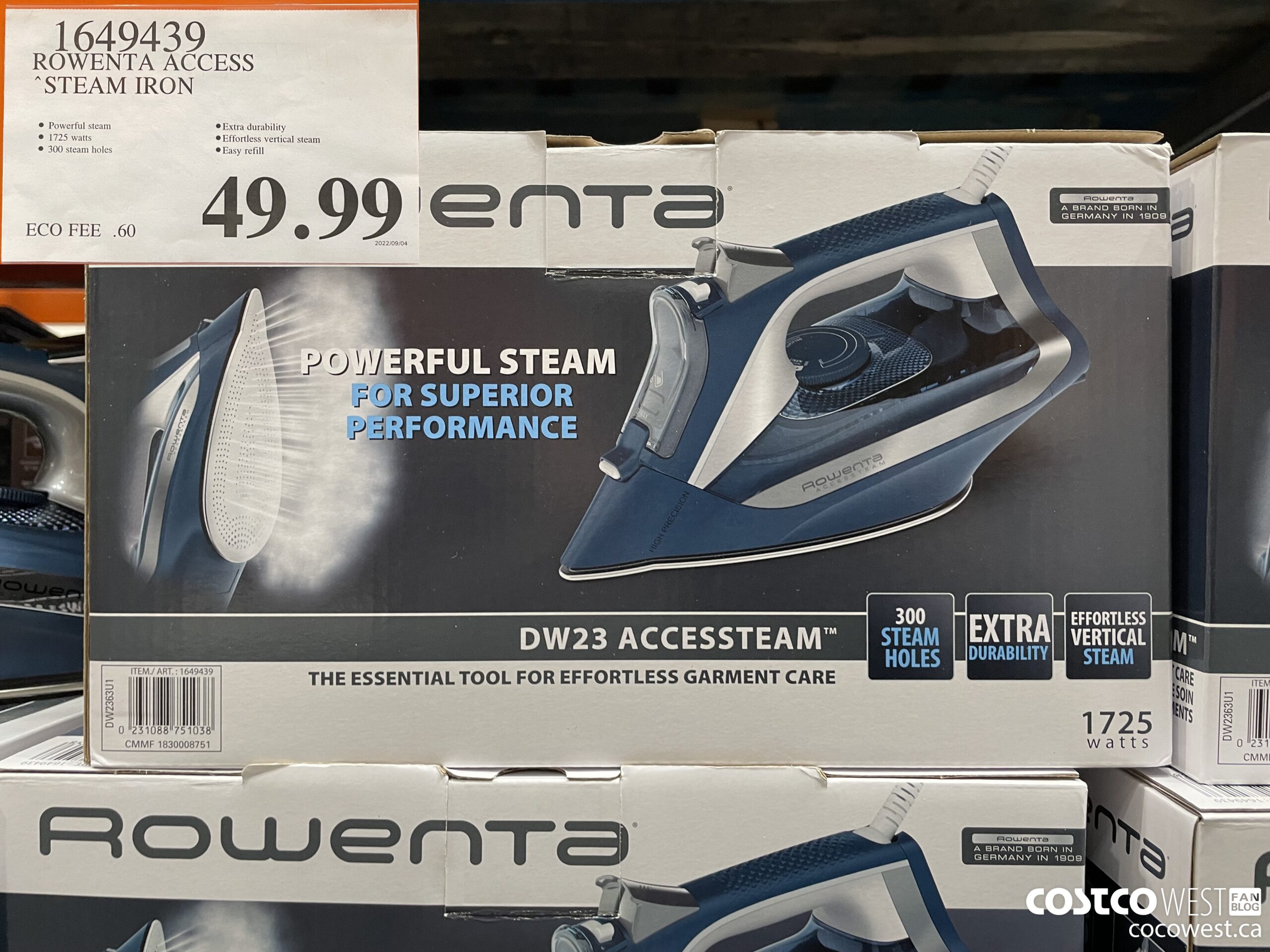 1649439 ROWENTA ACCESS STEAM IRON $49.99