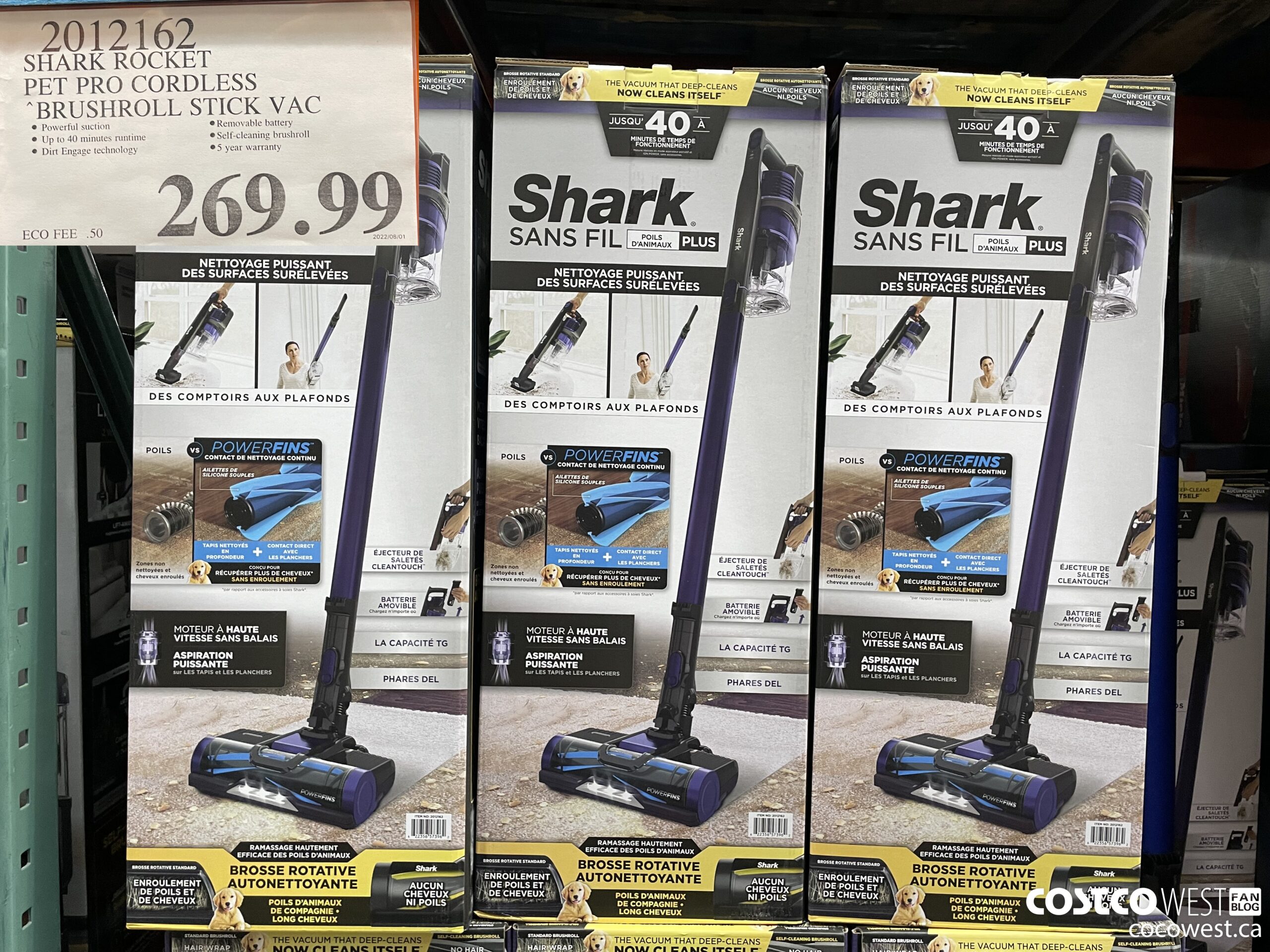 2012162 SHARK ROCKET PET PRO CORDLESS BRUSHROOL STICK VAC $269.99