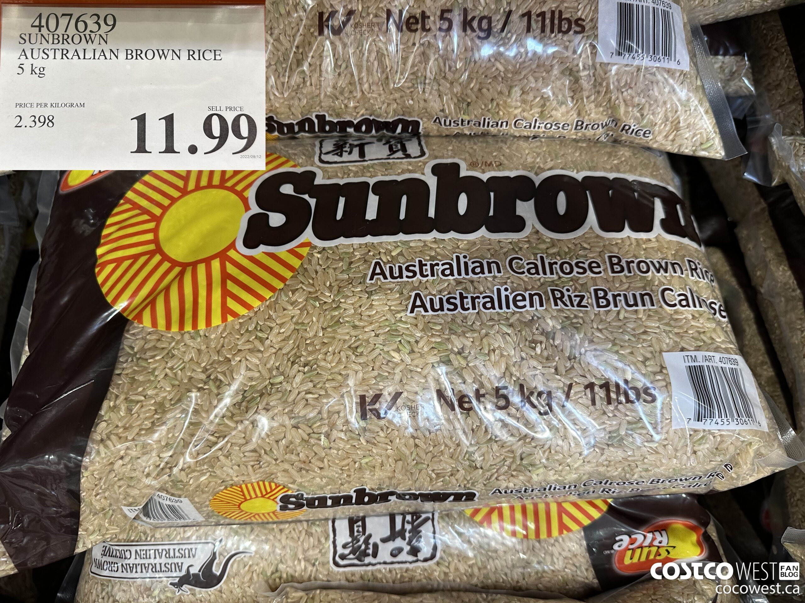 407639 SUNBROWN AUSTRALIAN BROWN RICE 5 kg $11.99