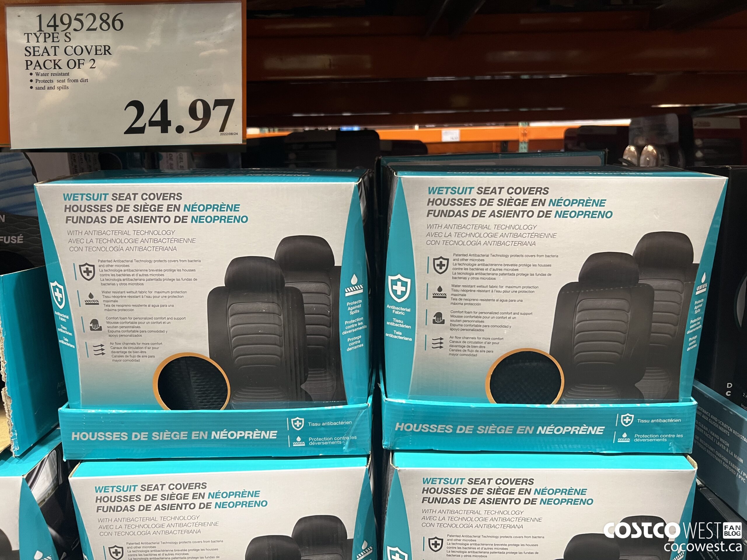 1495286 TYPE S SEAT COVER PACK OF 2 $24.97