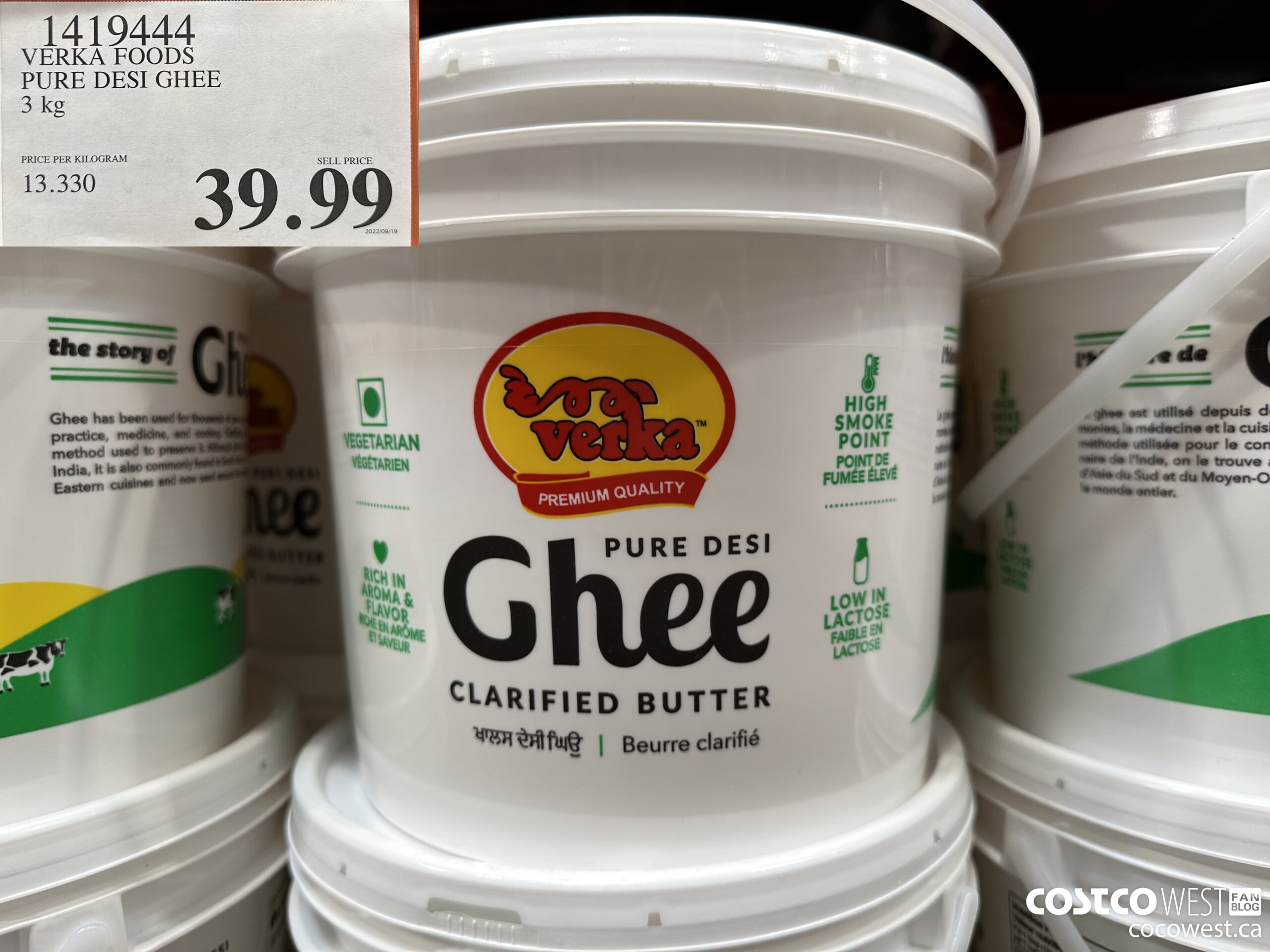 1419444 VERKA FOODS PURE DESI GHEE 3 kg $39.99