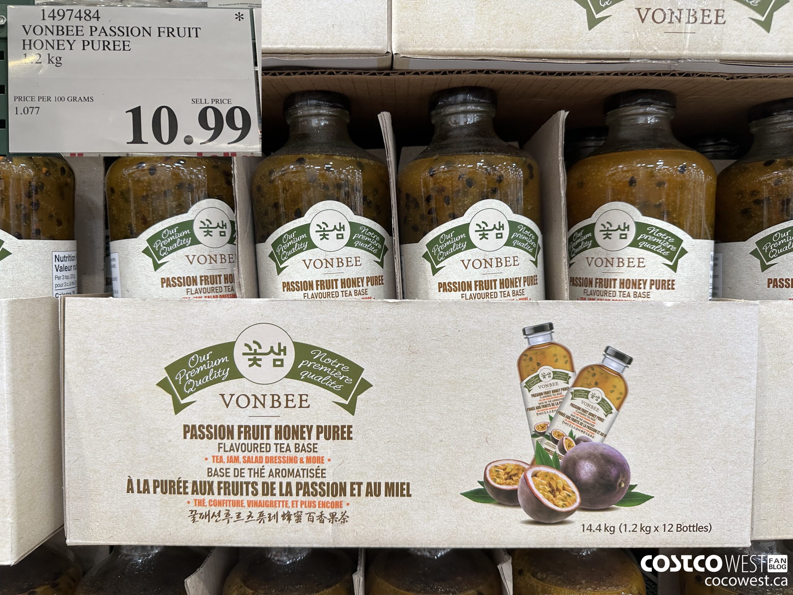 1497484 VONBEE PASSION FRUIT HONEY PUREE 1.2kg  $10.99