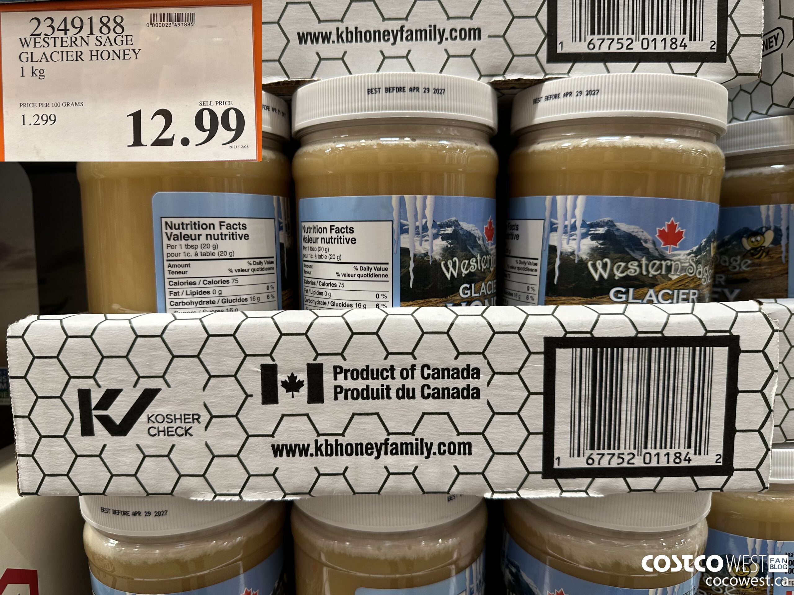 2349188 WESTERN SAGE GLACIER HONEY 1 KG $12.99