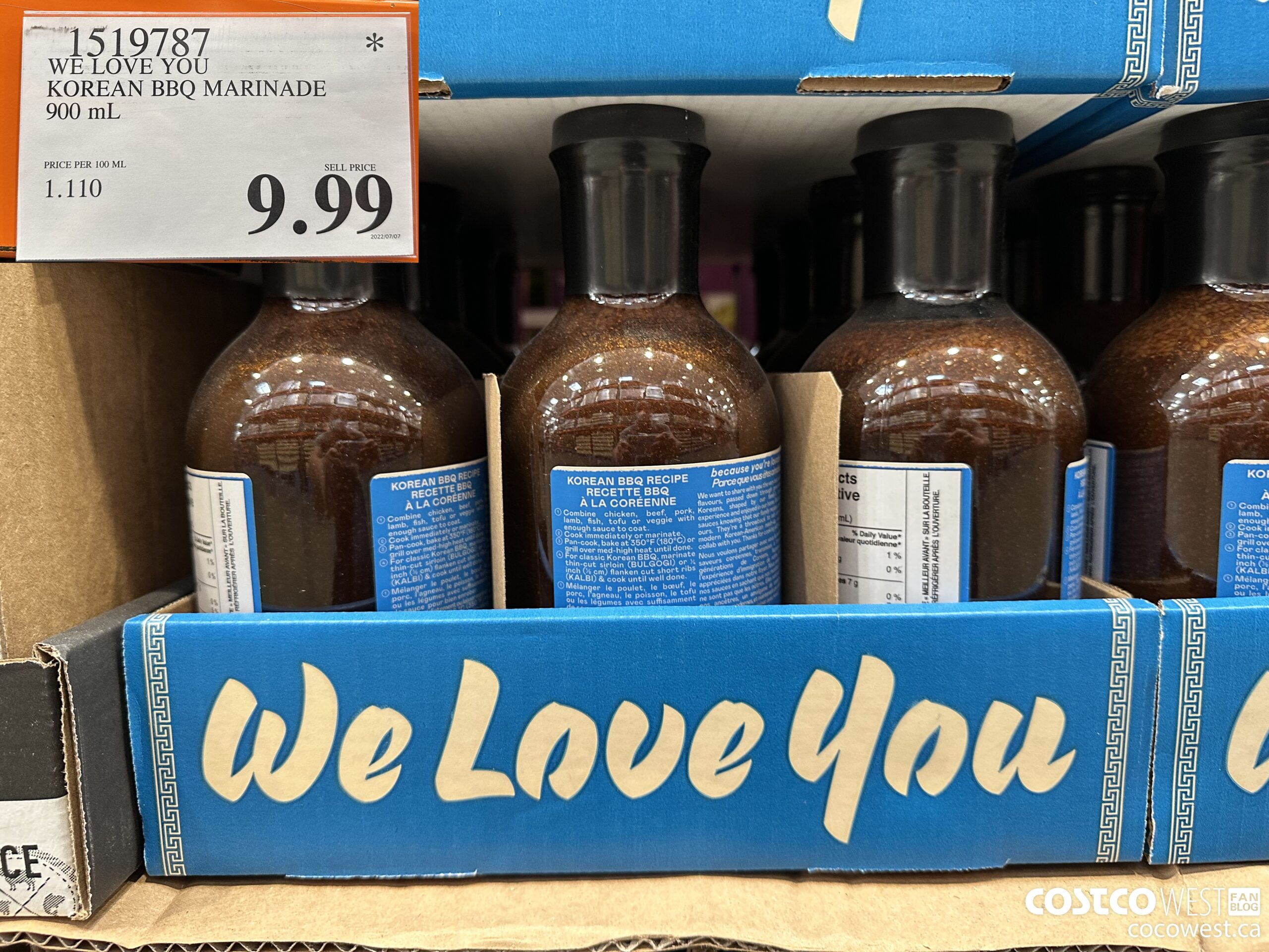 1519787 WE LOVE YOU KOREAN BBQ MARINADE 900ML $9.99