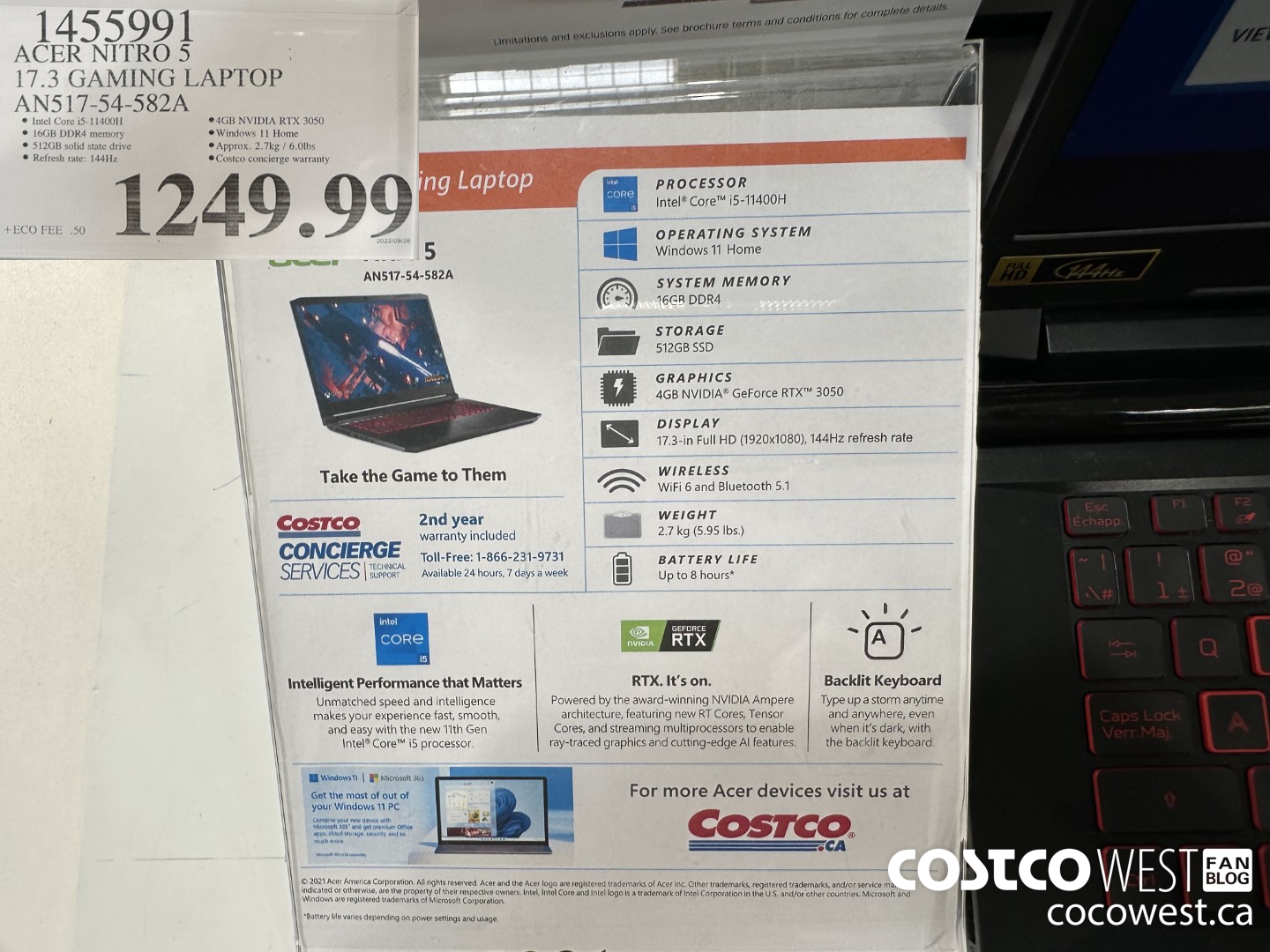 acer nitro 17.3 costco