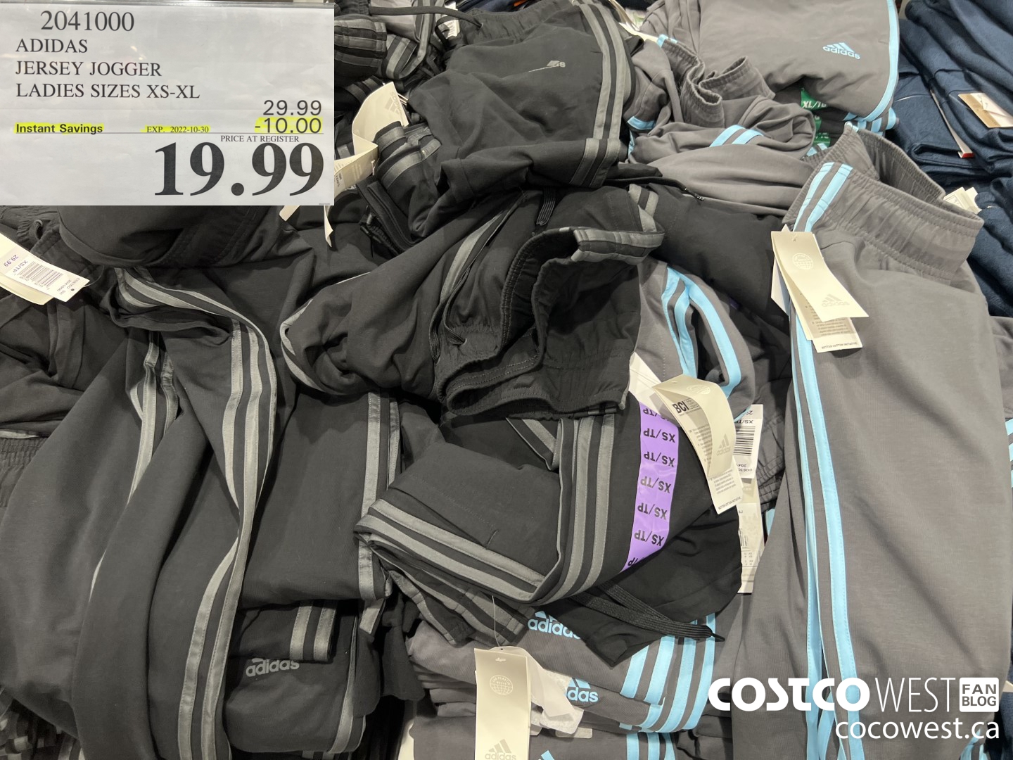 2041000 ADIDAS JERSEY JOGGER LADIES SIZES XS-XL ($10.00 INSTANT SAVINGS EXPIRES ON 2022-10-30) $19.99