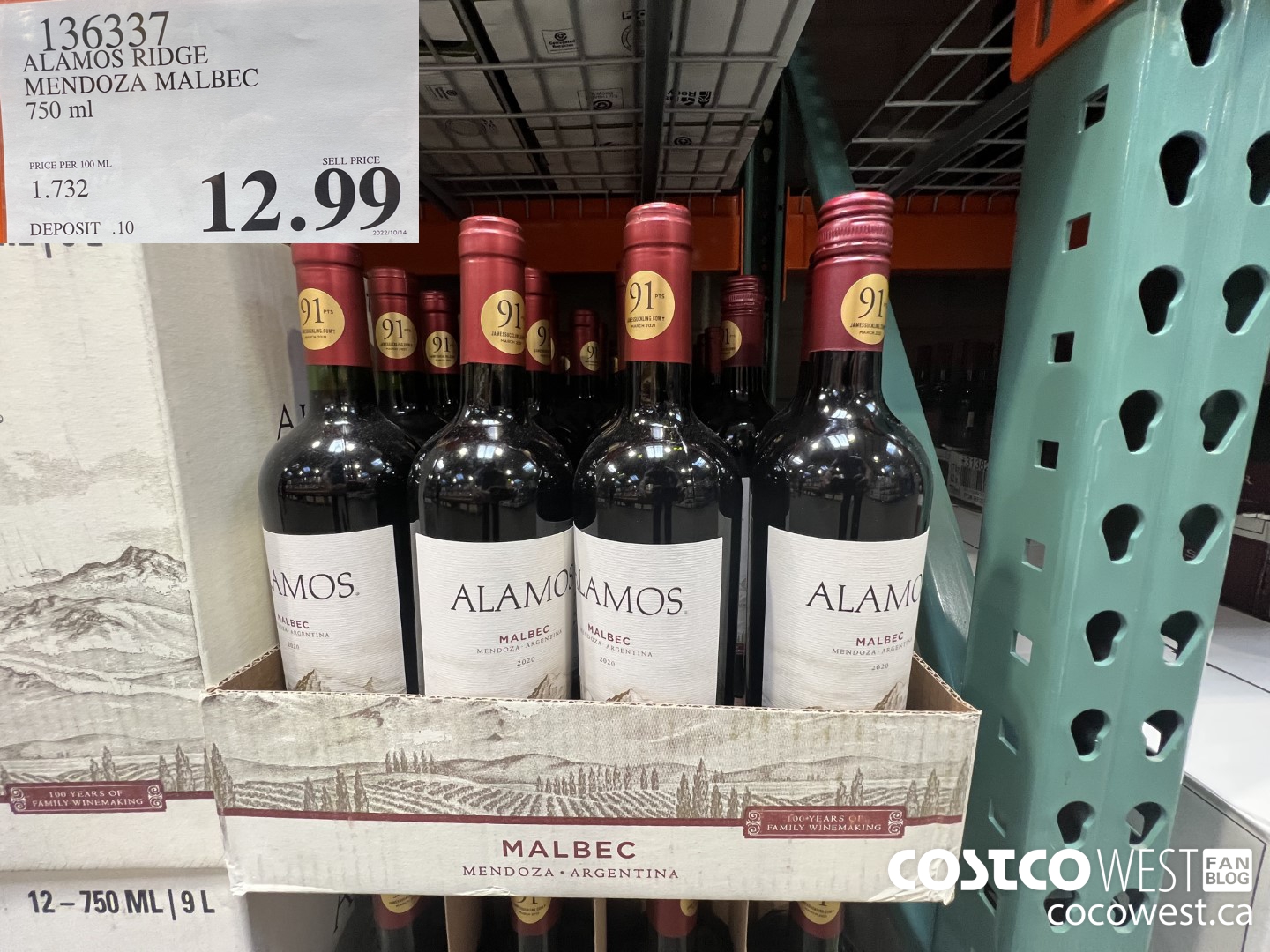 136337 ALAMOS RIDGE MENDOZA MALBEC 750 ML $12.99