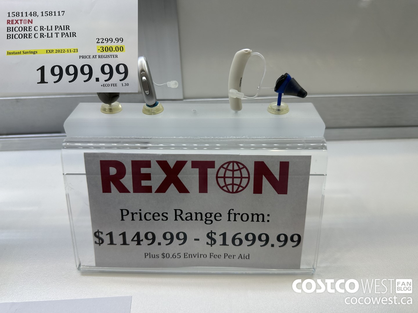 1581148 (ALSO 158117) REXTON BICORE C R-LI PAIR BICORE C R-LI T PAIR ($300.00 INSTANT SAVINGS EXPIRES ON 2022-11-23) $1999.99