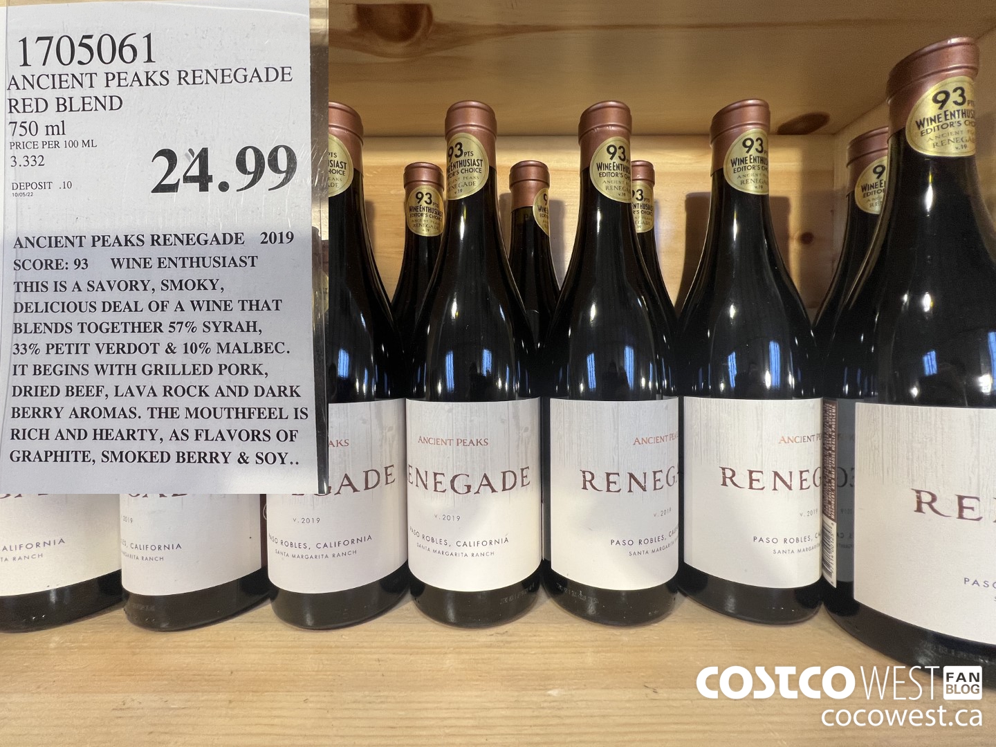 1705061 ANCIENT PEAKS RENEGADE RED BLEND 750 ML $24.99