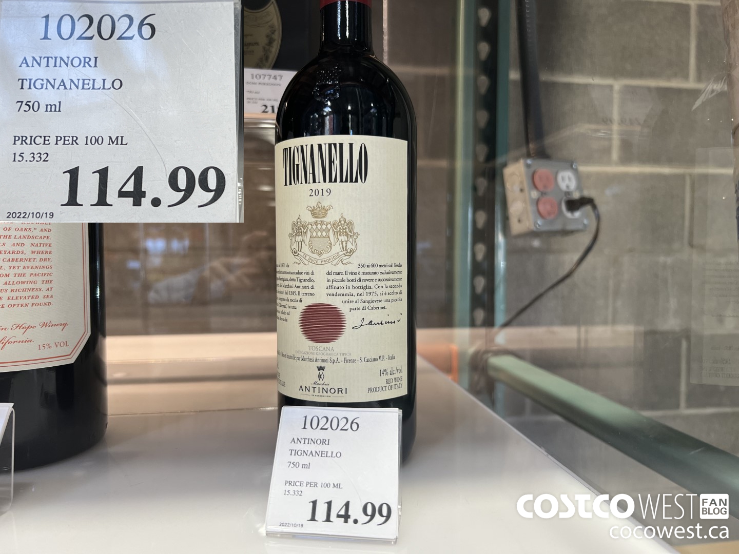 102026 ANTINORI TIGNANELLO 750 ML $114.99