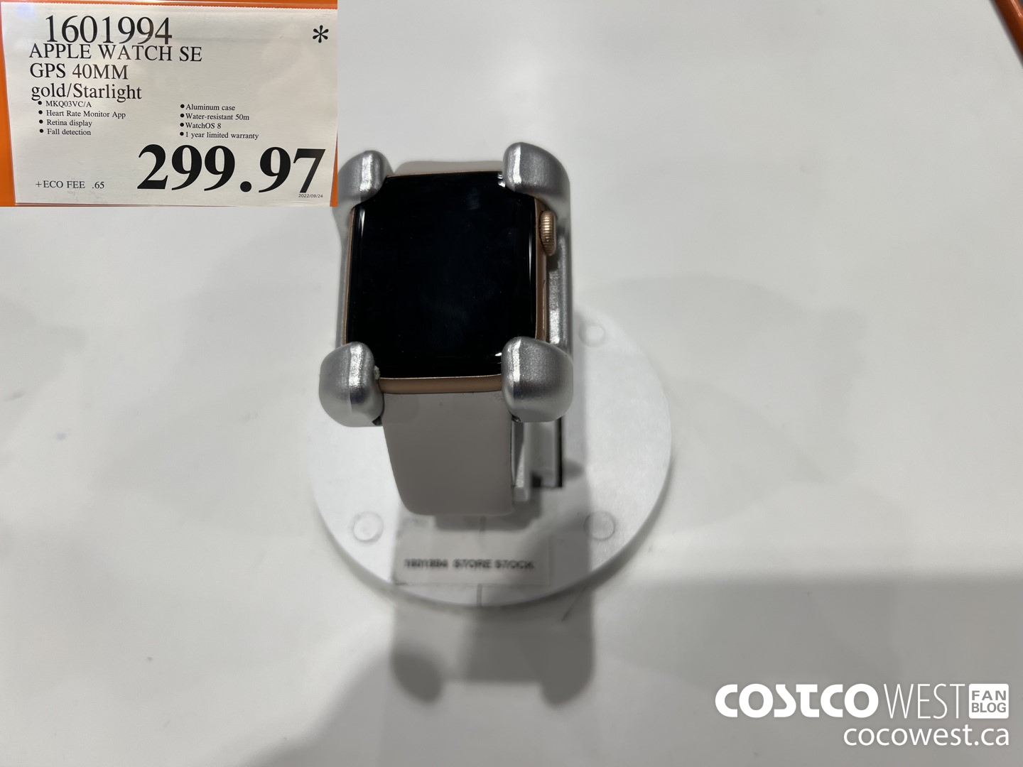 1601994 APPLE WATCH SE GPS 40MM gold/Starlight $299.97
