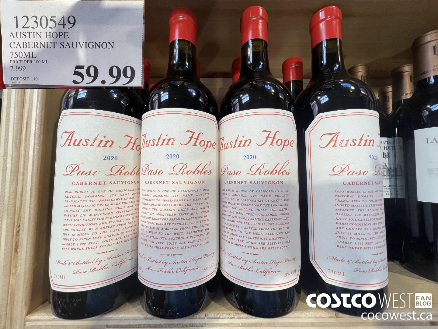 1230549 AUSTIN HOPE CABERNET SAUVIGNON 750 ML $59.99