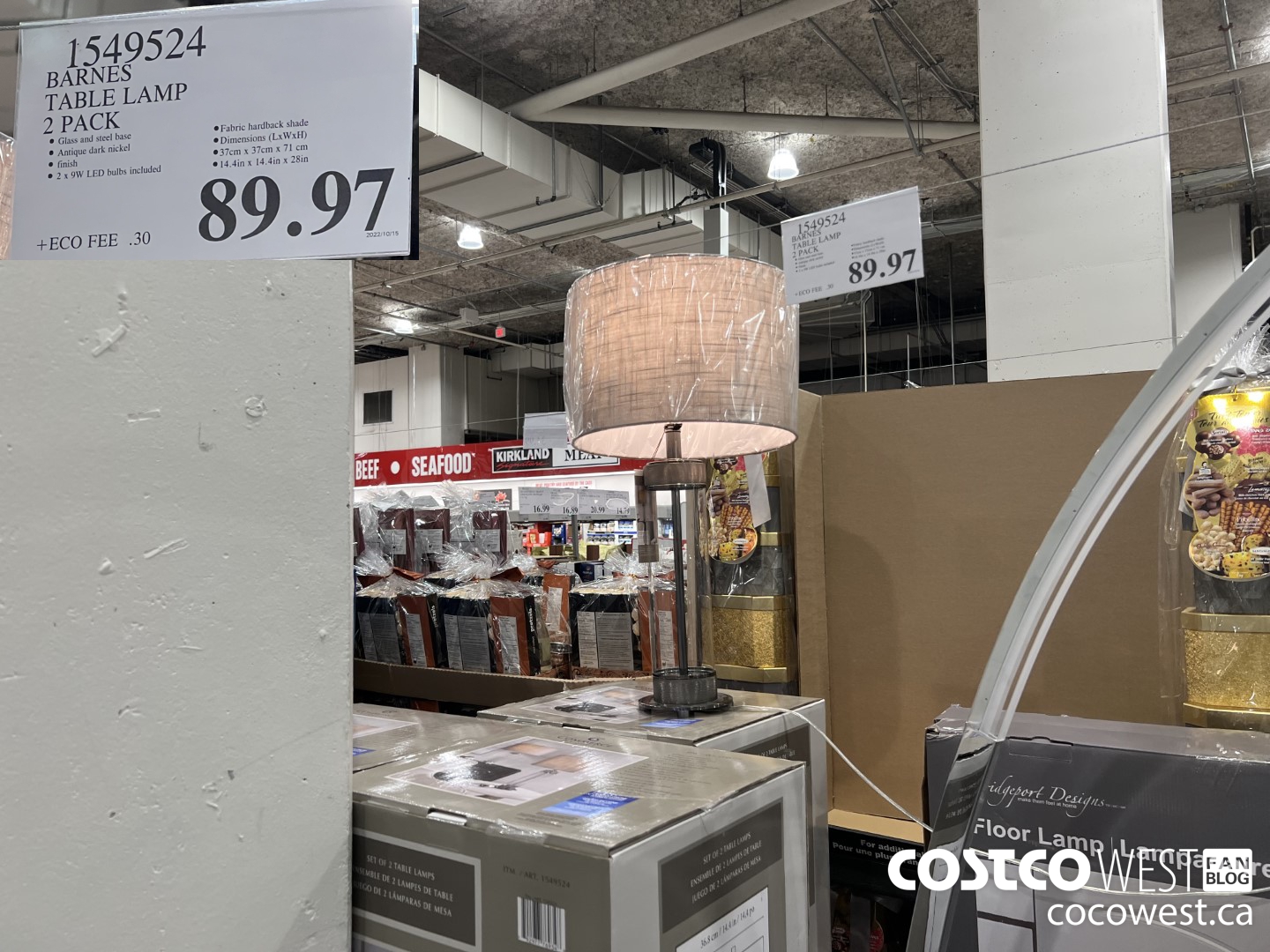 1549524 BARNES TABLE LAMP 2 PACK $89.97