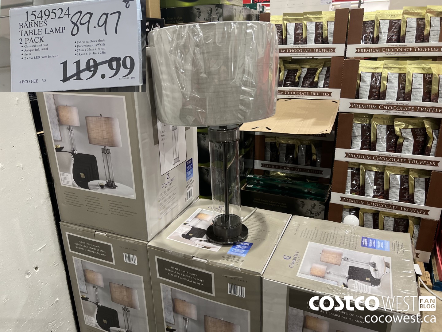 1549524 BARNES TABLE LAMP 2 PACK $89.97