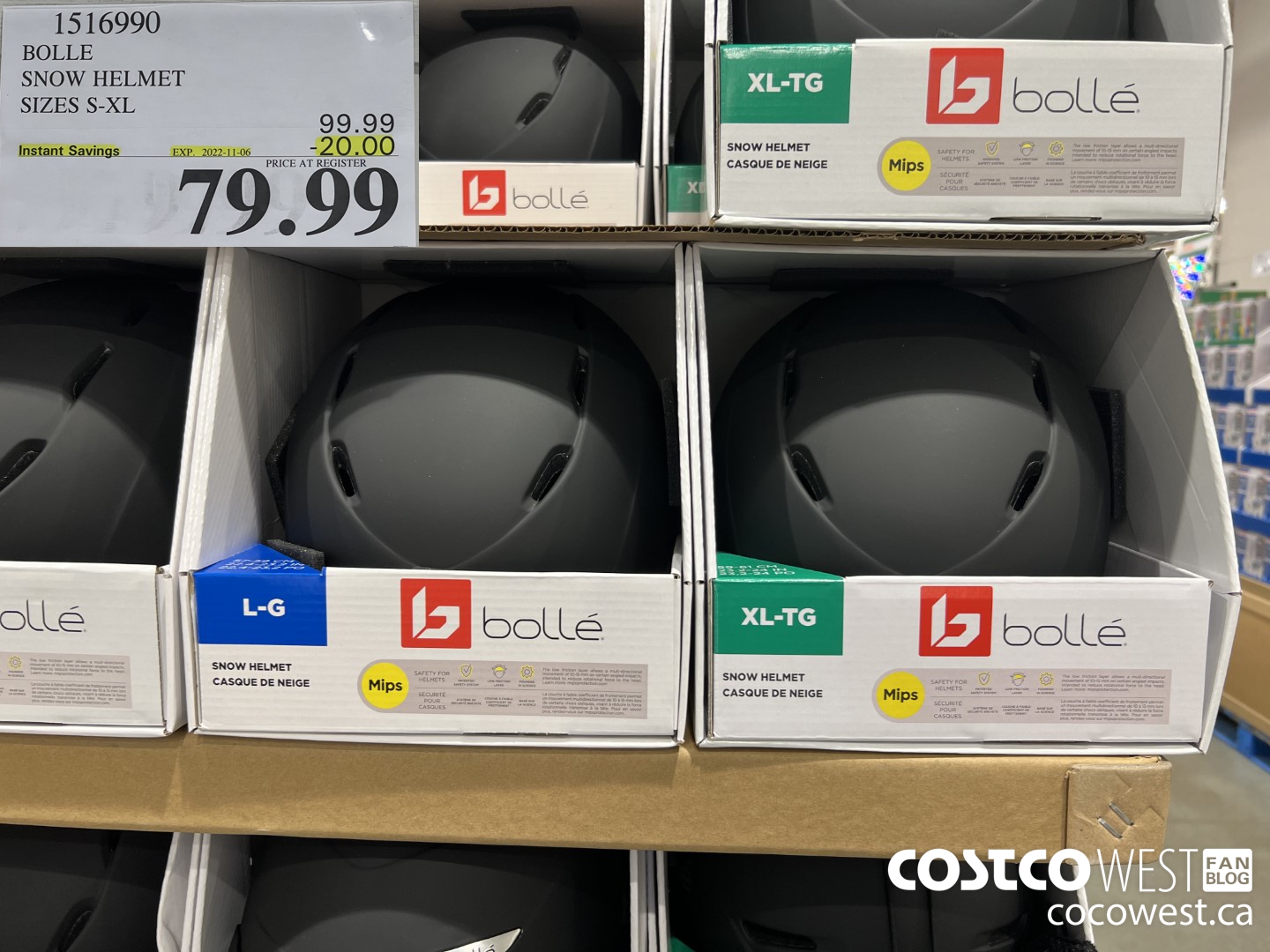 1516990 BOLLE SNOW HELMET SIZES S-XL ($20.00 INSTANT SAVINGS EXPIRES ON 2022-11-06) $79.99