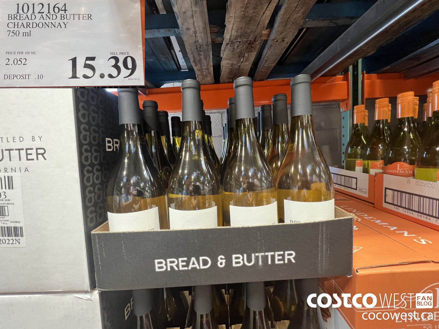 1012164 BREAD AND BUTTER CHARDONNAY 750 ML $15.39