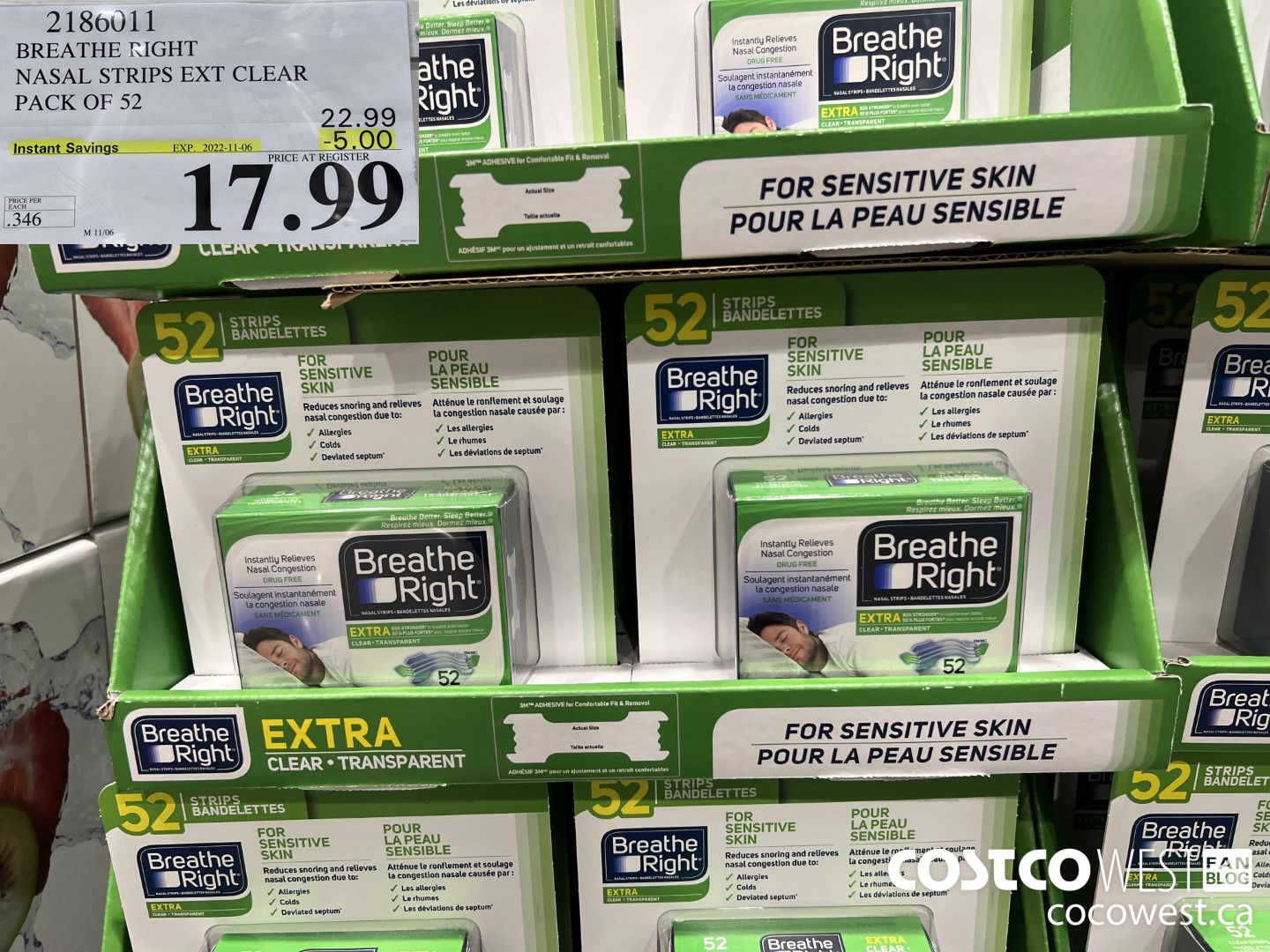 2186011 BREATHE RIGHT NASAL STRIPS EXT CLEAR PACK OF 52 ($5.00 INSTANT SAVINGS EXPIRES ON 2022-11-06) $17.99