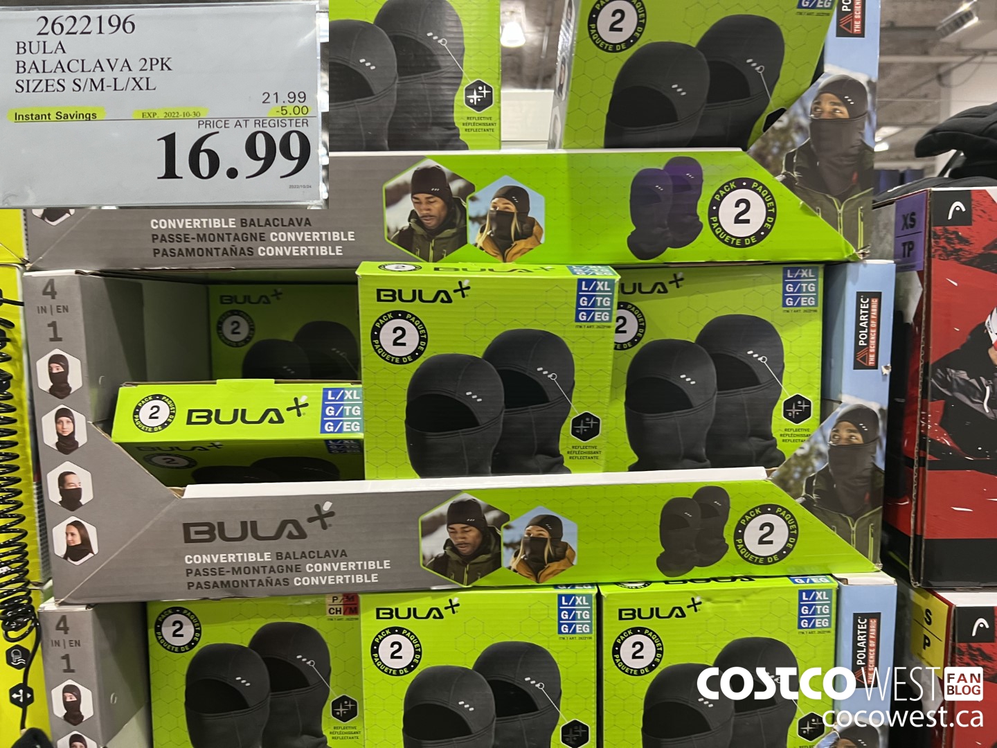 2622196 BULA BALACLAVA 2PK SIZES S/M-L/XL ($5.00 INSTANT SAVINGS EXPIRES ON 2022-10-30) $16.99