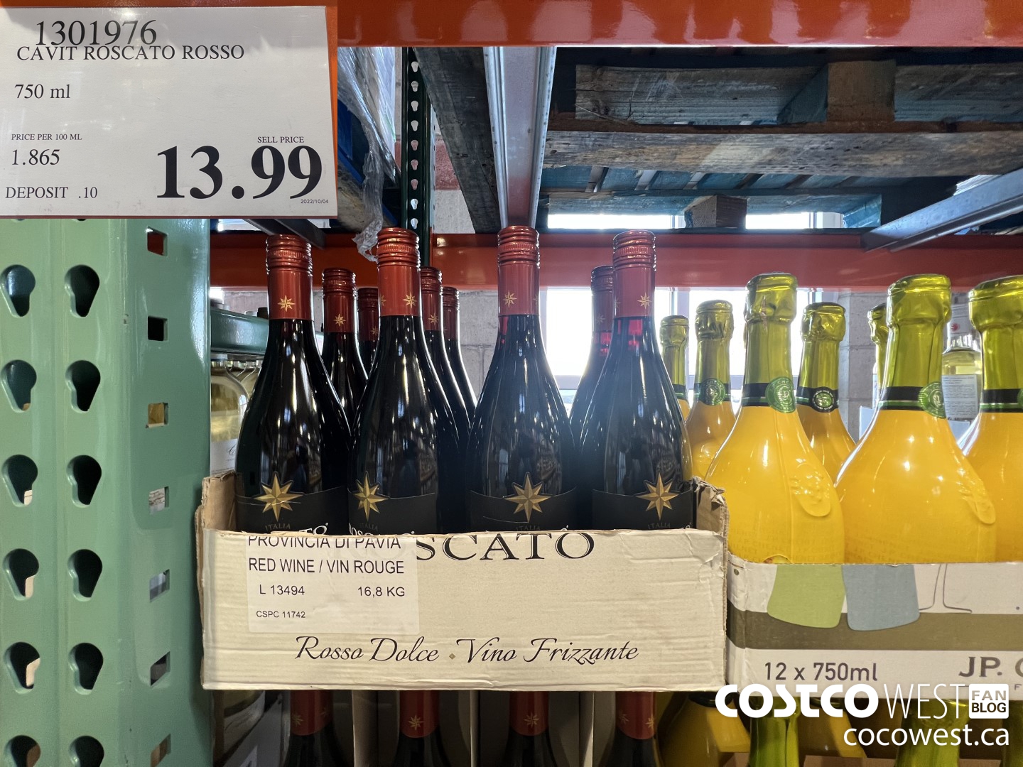 1301976 CAVIT ROSCATO ROSSO 750 ML $13.99