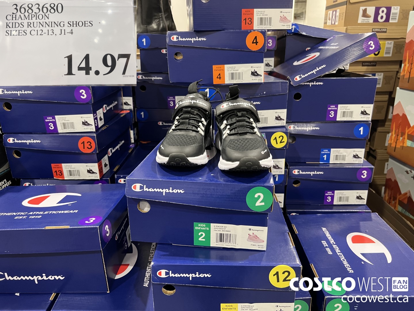3683680 CHAMPION KIDS RUNNING SHOES SIZES C12-13, J1-4  $14.97