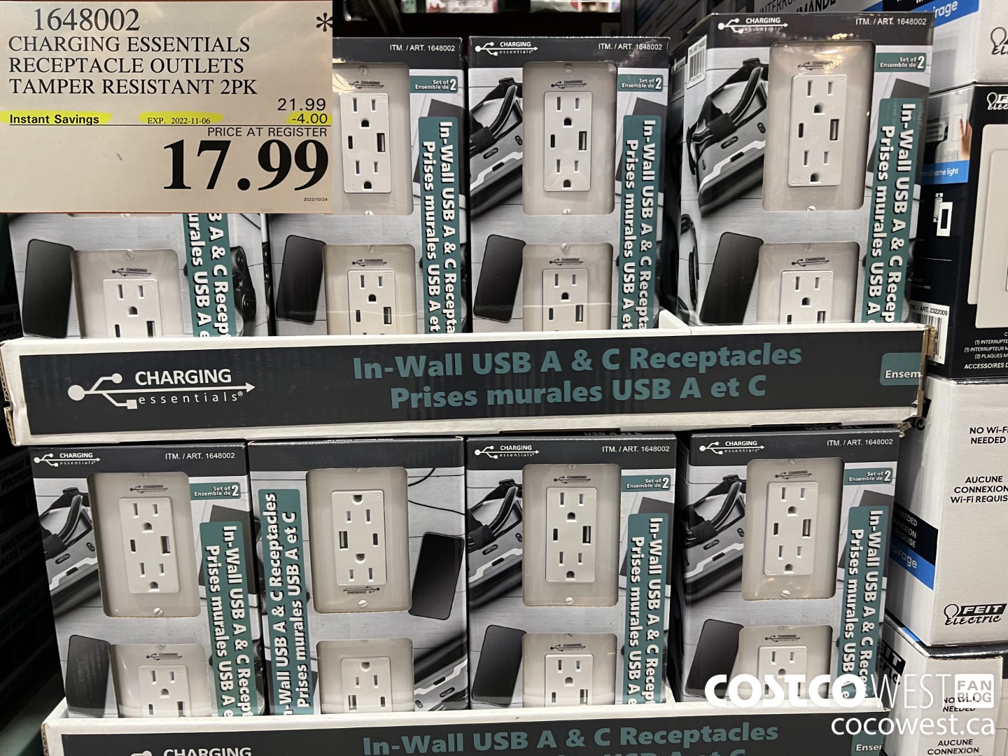 1648002 CHARGING ESSENTIALS RECEPTACLE OUTLETS TAMPER RESISTANT 2PK ($4.00 INSTANT SAVINGS EXPIRES ON 2022-11-06) $17.99