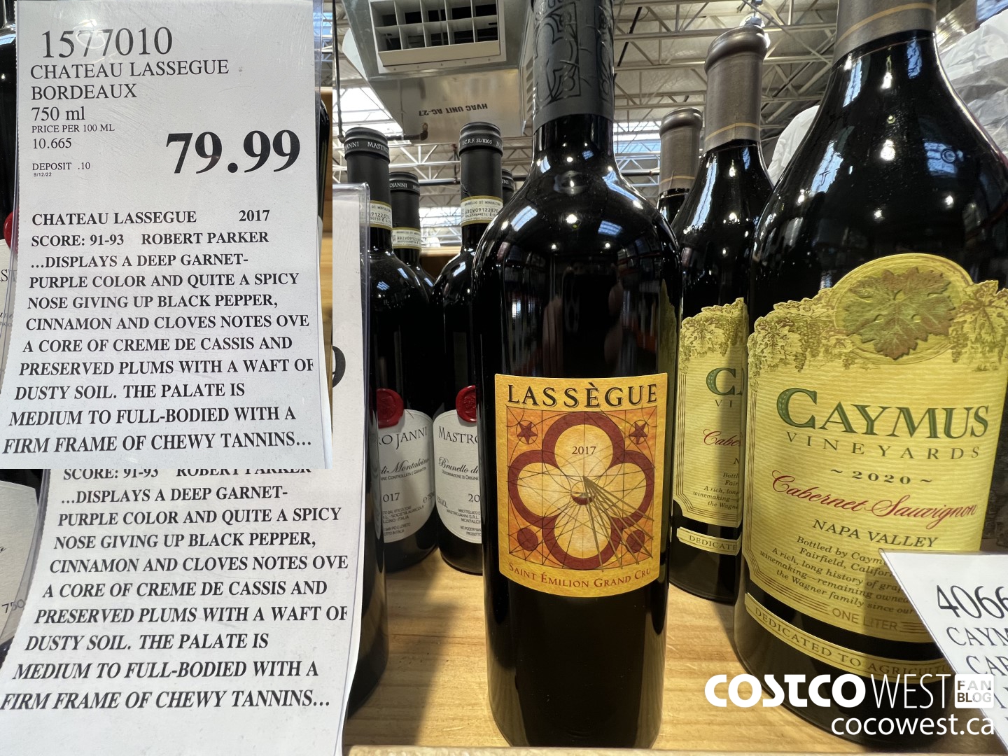 1577010 CHATEAU LASSEGUE BORDEAUX 750 ML $79.99