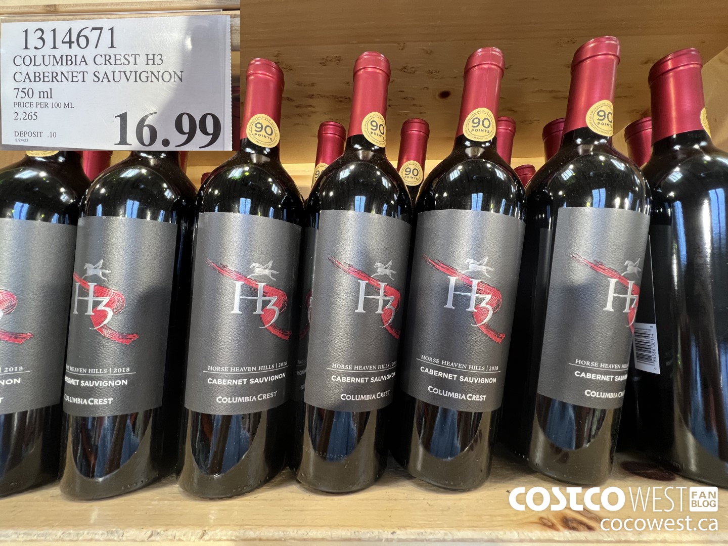 1314671 COLUMBIA CREST H3 CABERNET SAUVIGNON 750 ML $16.99