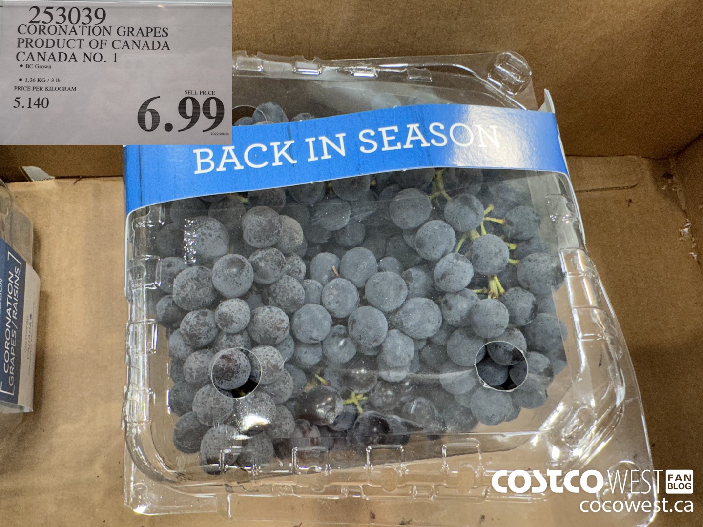 253039 CORONATION GRAPES PRODUCT OF CANADA CANADA NO. 1 $6.99