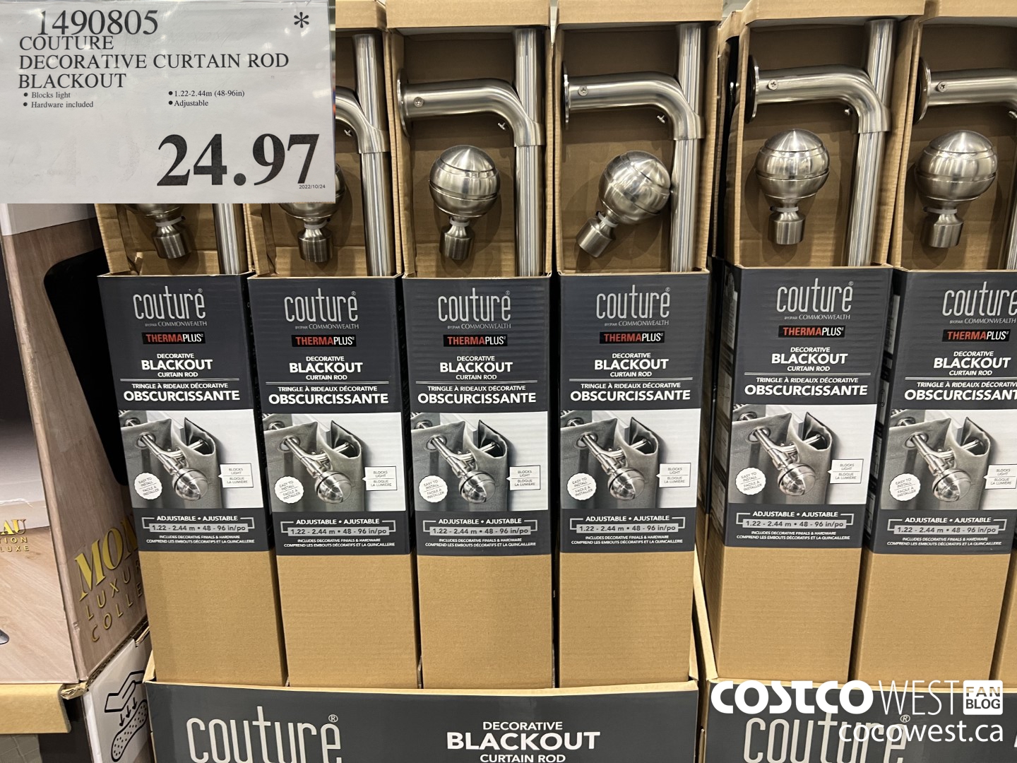 1490805 COUTURE DECORATIVE CURTAIN ROD BLACKOUT  $24.97