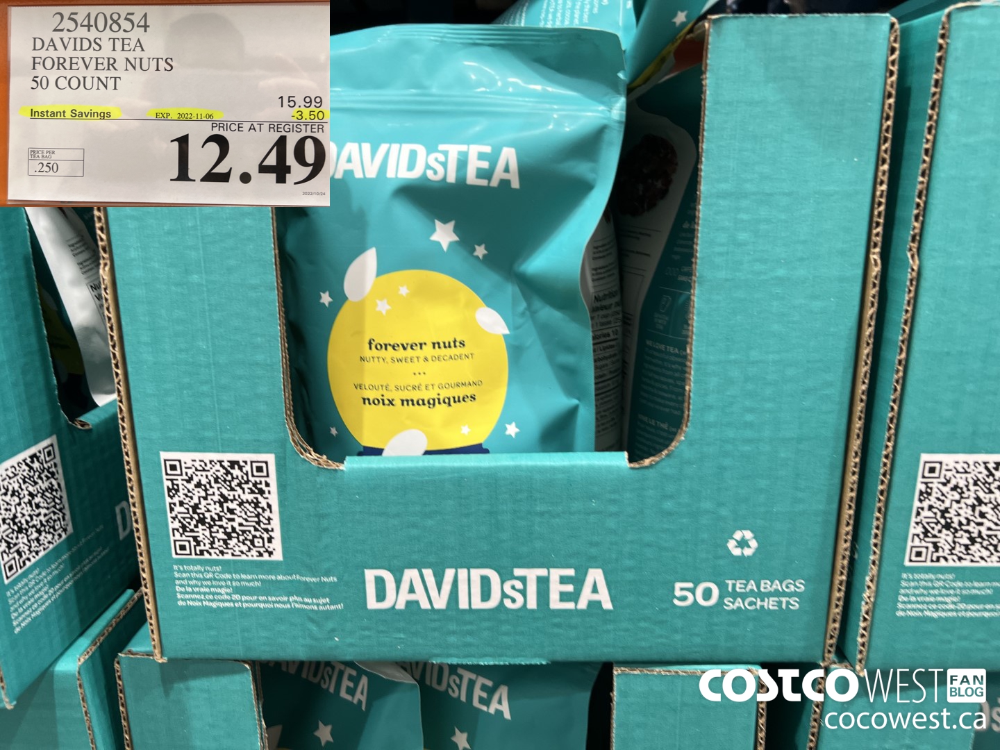 2540854 DAVIDS TEA FOREVER NUTS 50 COUNT ($3.50 INSTANT SAVINGS EXPIRES ON 2022-11-06) $12.49
